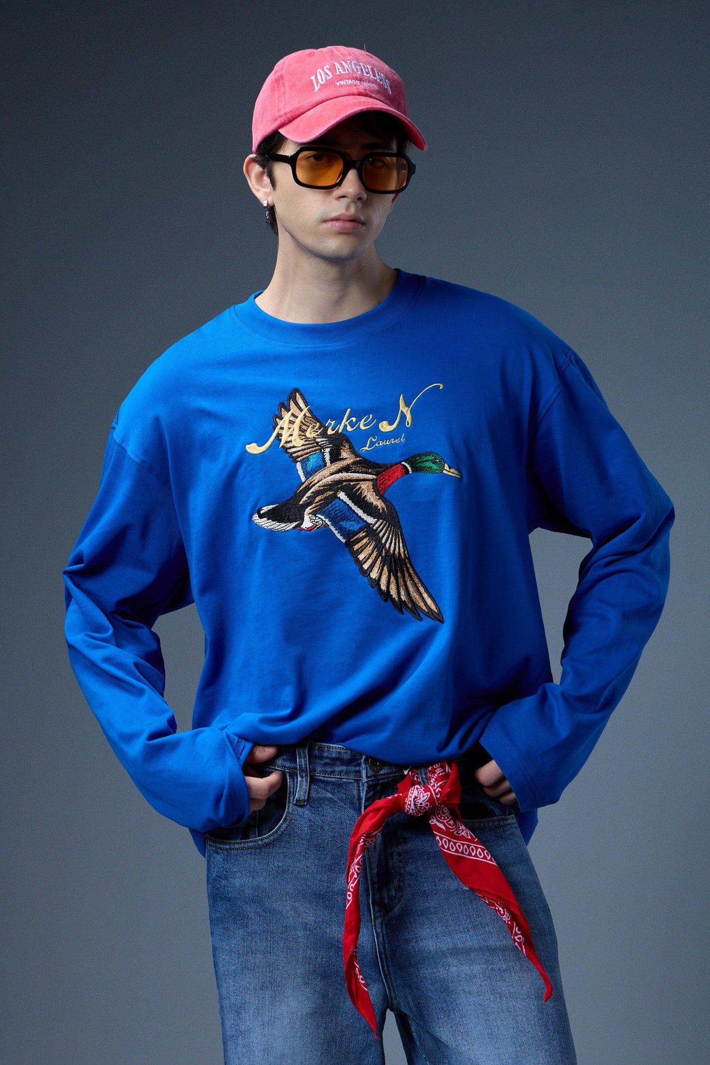 SKY BOUND EMBROIDERED LONG-SLEEVE T-SHIRT