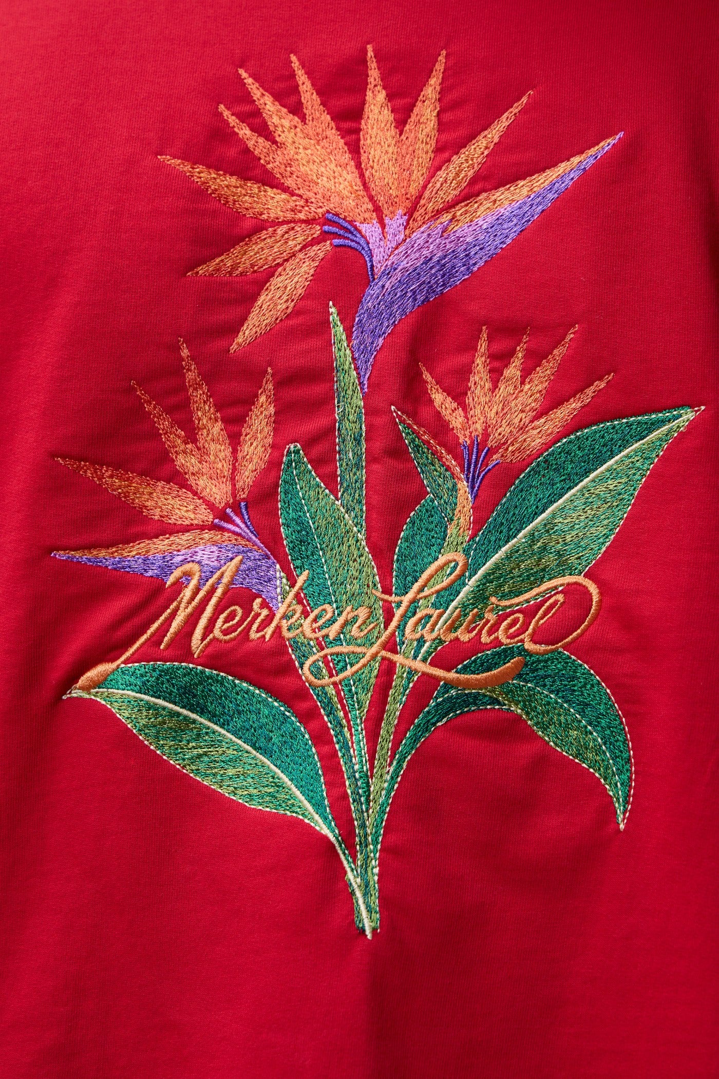 BIRD OF PARADISE EMBROIDERED LONG-SLEEVE T-SHIRT