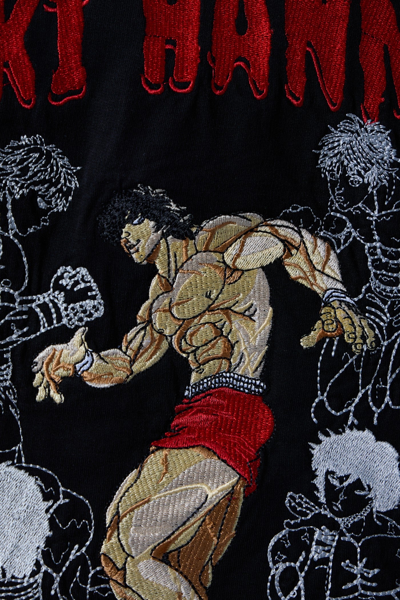 BAKI HANMA EMBROIDERED OVERSIZED T-SHIRT