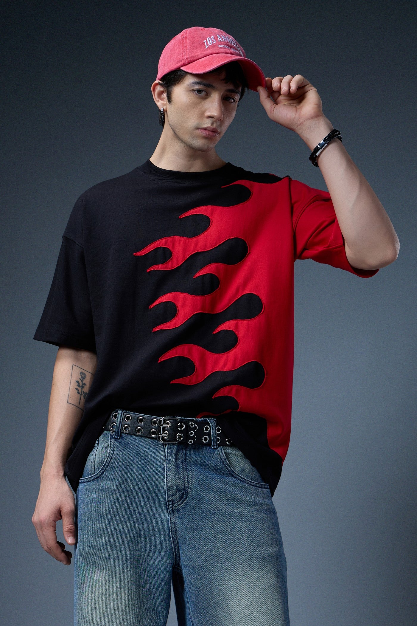 FLAME COLORBLOCK OVERSIZED T-SHIRT