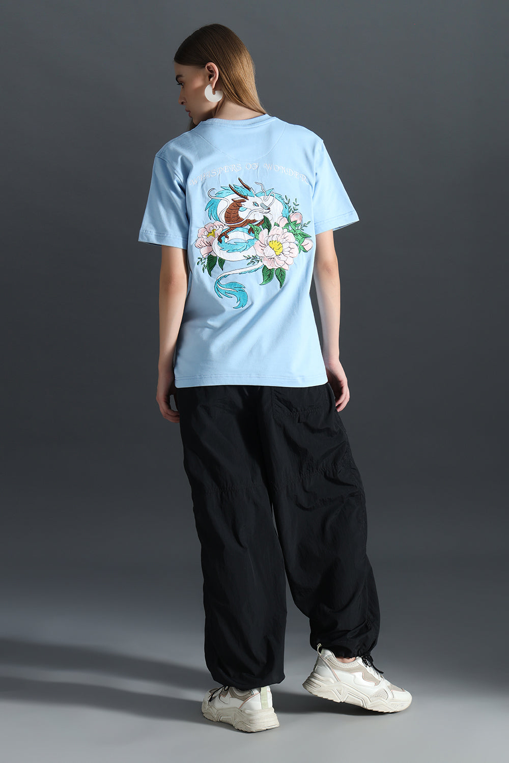 CELESTIAL WOMENS RELAXED FIT EMBROIDERED T-SHIRT