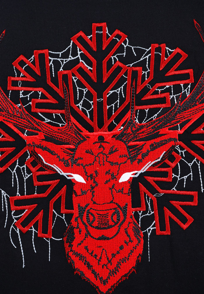 DEER EMBROIDERY T SHIRT