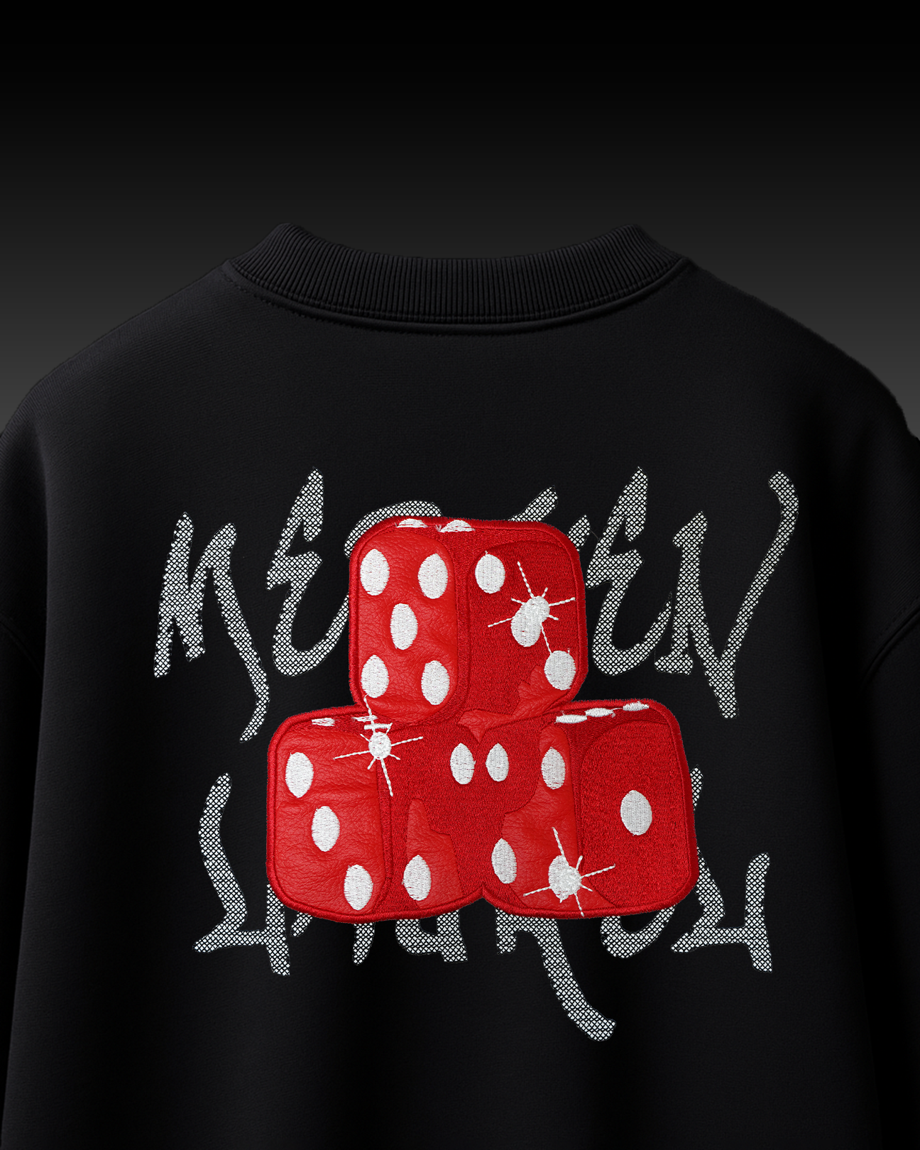 DICE APPLIQUE EMBROIDERY OVERSIZED T SHIRT