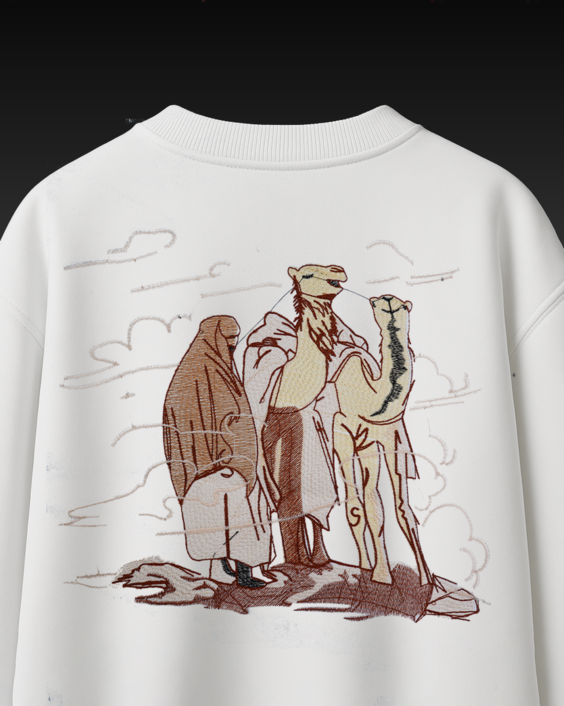 DESERT CAMEL EMBROIDERY OVERSIZED T SHIRT