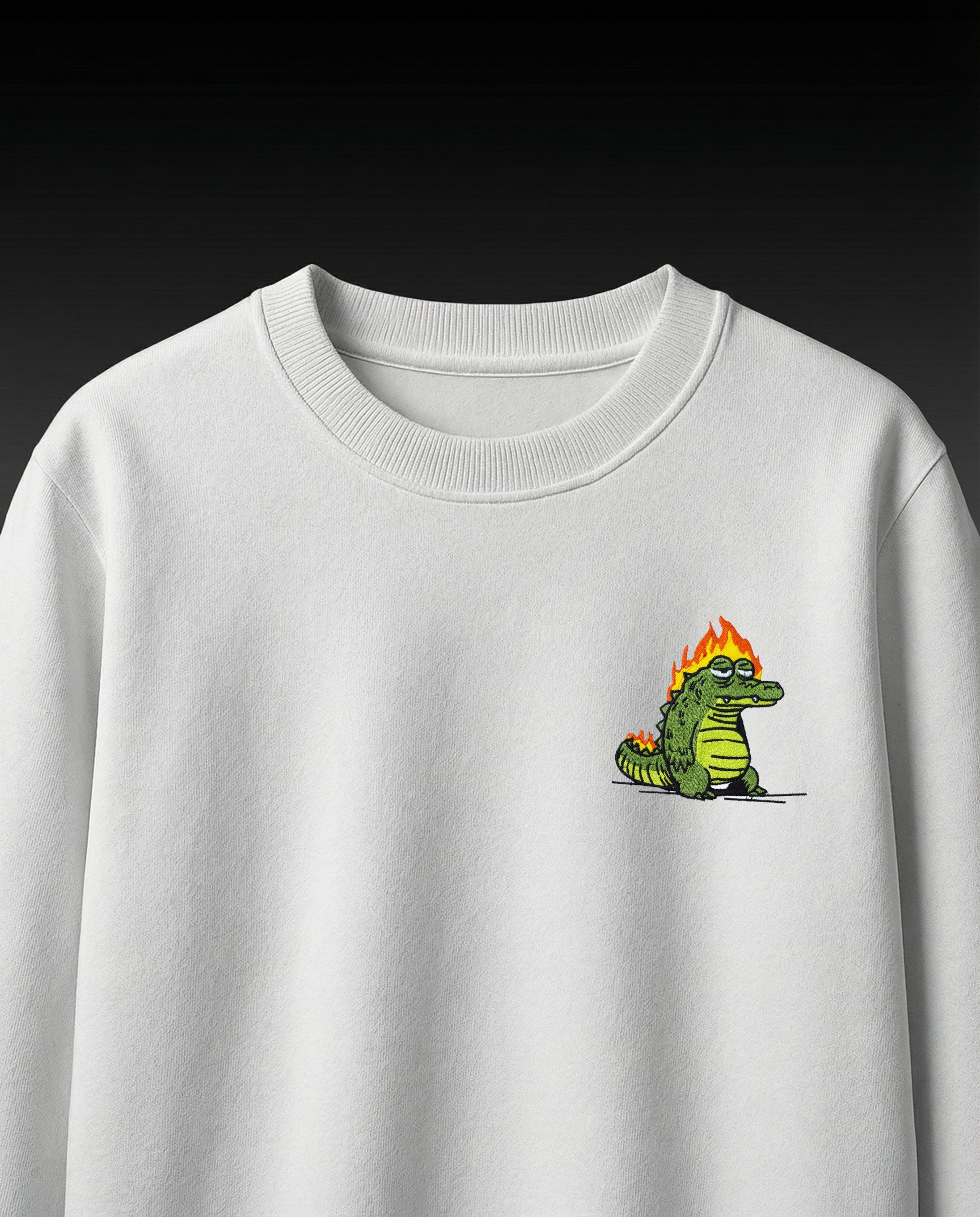FLAME GATOR EMBROIDERED OVERSIZED T-SHIRT