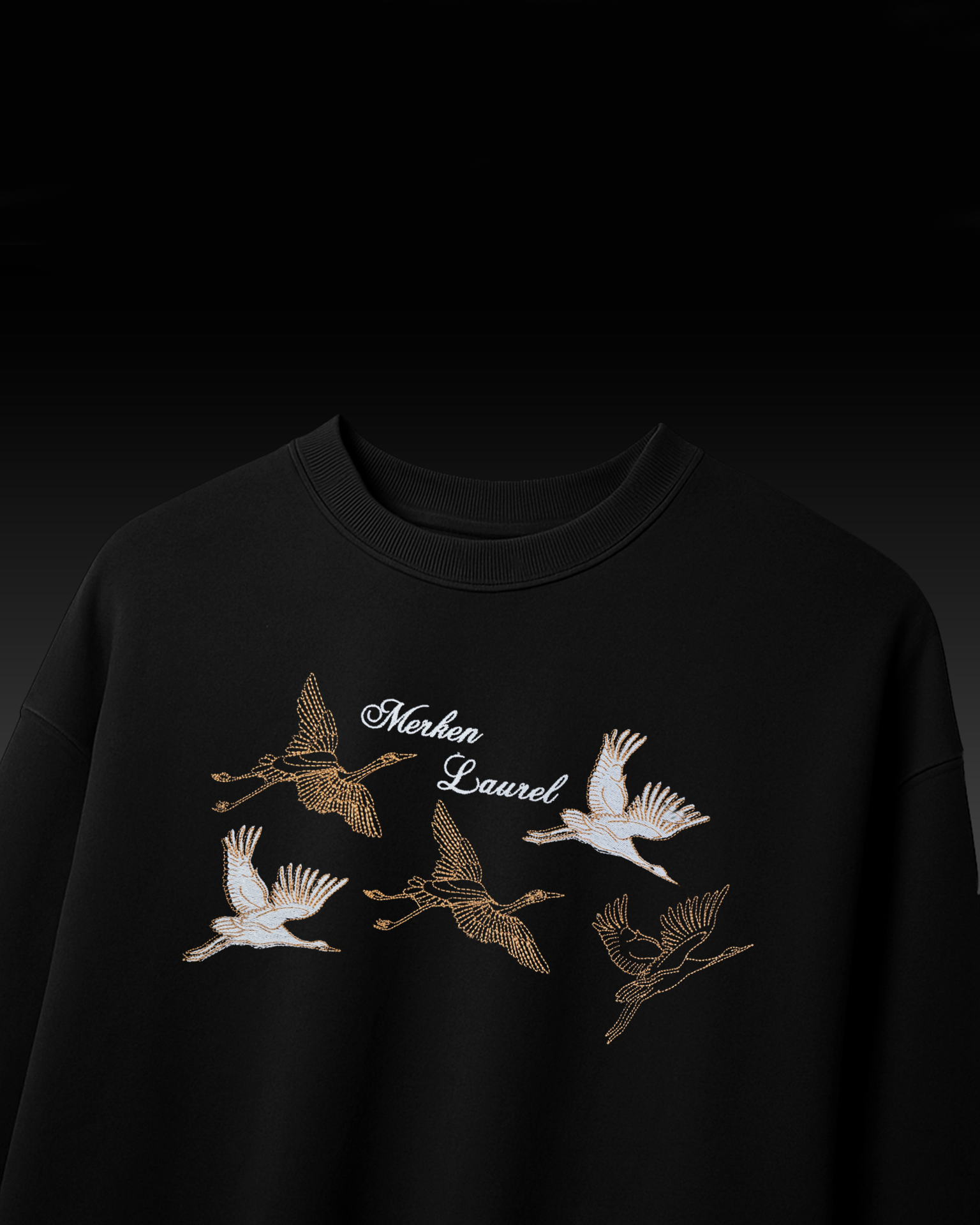 GOLDEN BIRDS EMBROIDERY OVERSIZED T SHIRT