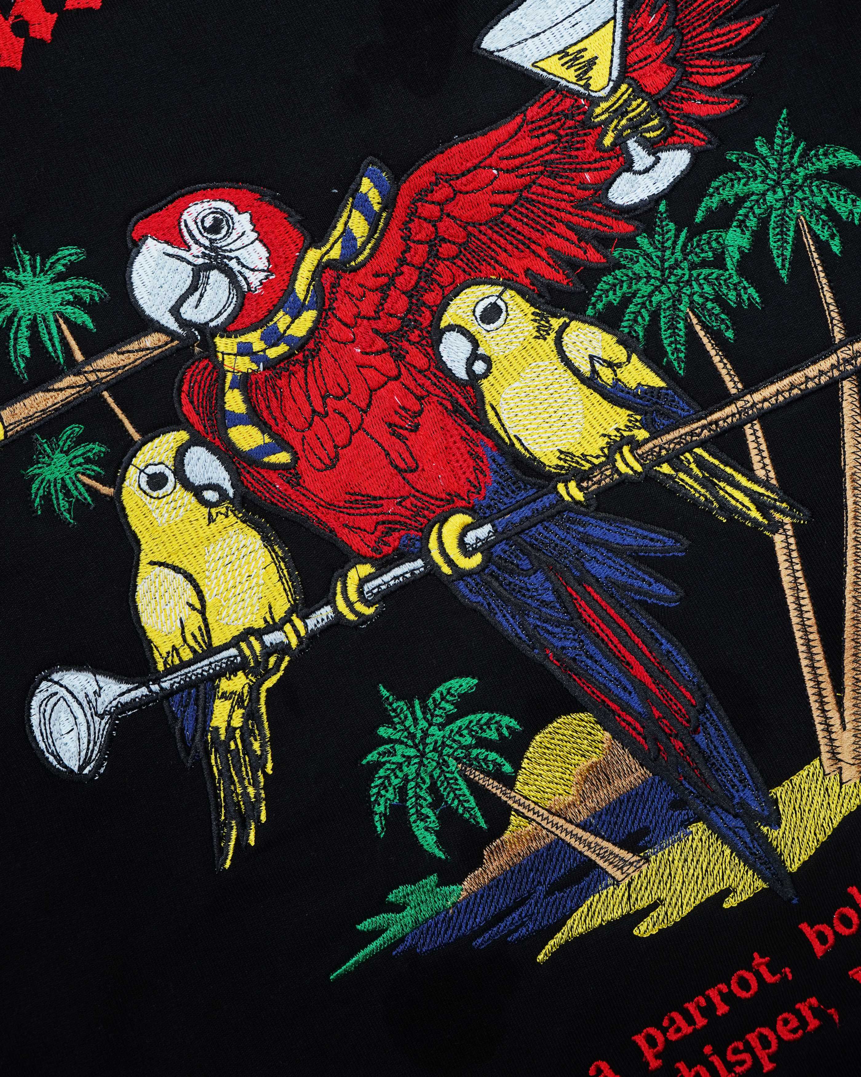ISLAND PARROT EMBROIDERY OVERSIZE T-SHIRT
