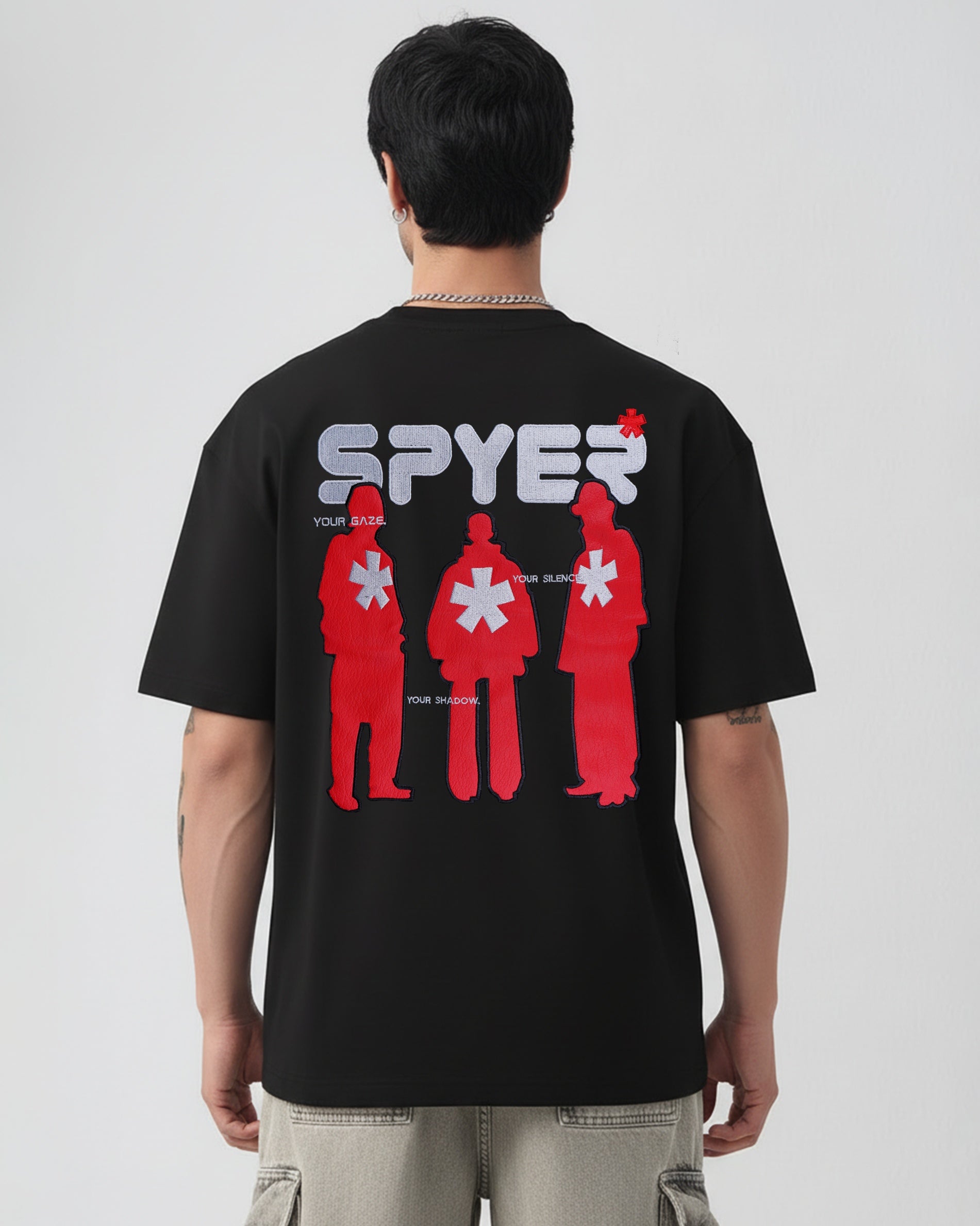 SPYER APPLIQUE EMBROIDERED OVERSIZED T-SHIRT