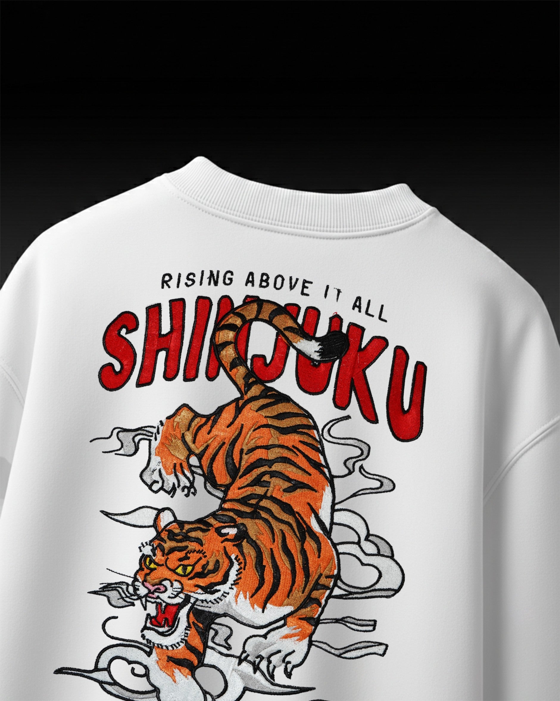 ASIAN TIGER EMBROIDERED OVERSIZED T-SHIRT