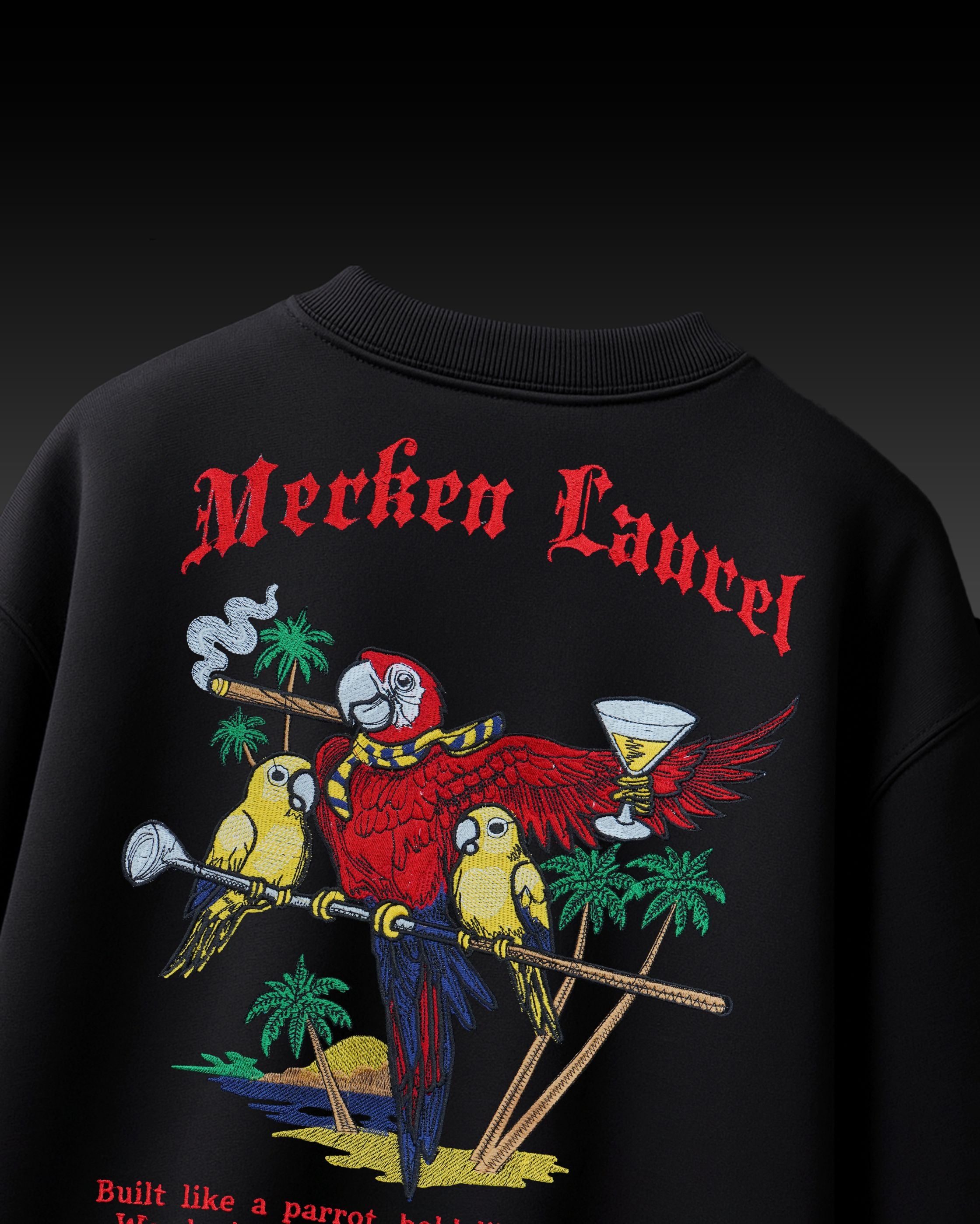 ISLAND PARROT EMBROIDERY OVERSIZE T-SHIRT