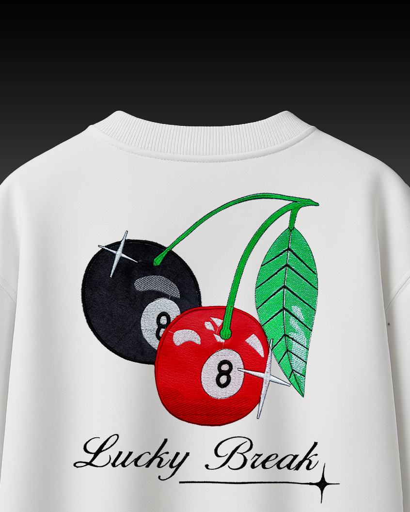 LUCKY CHERRY EMBROIDERY OVERSIZED T-SHIRT