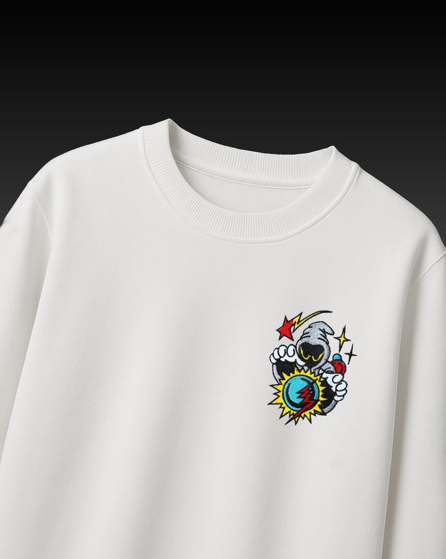 COSMIC BLAST EMBROIDERY OVERSIZED T-SHIRT