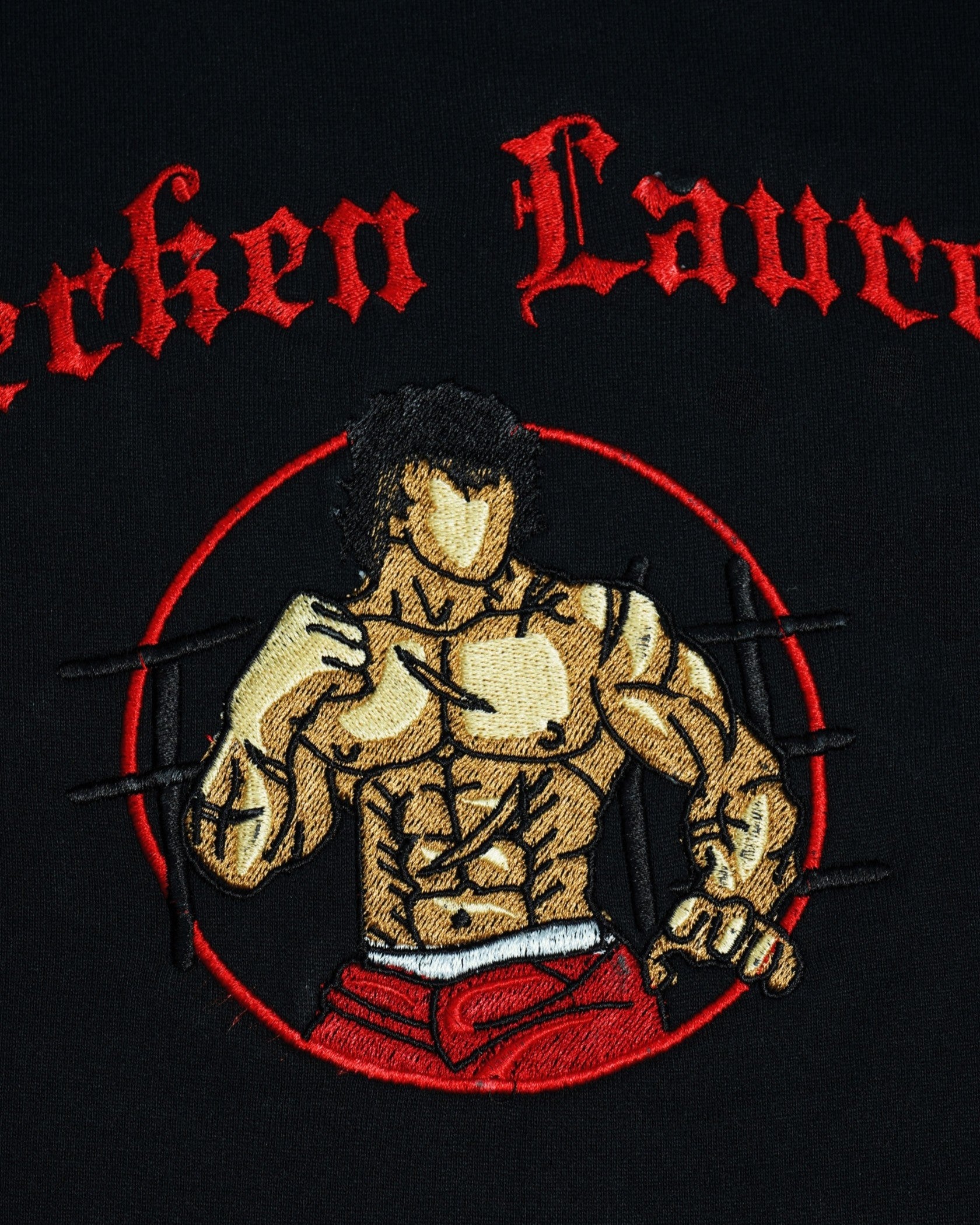 BAKI HANMA EMRBOIDERY OVERSIZED T SHIRT