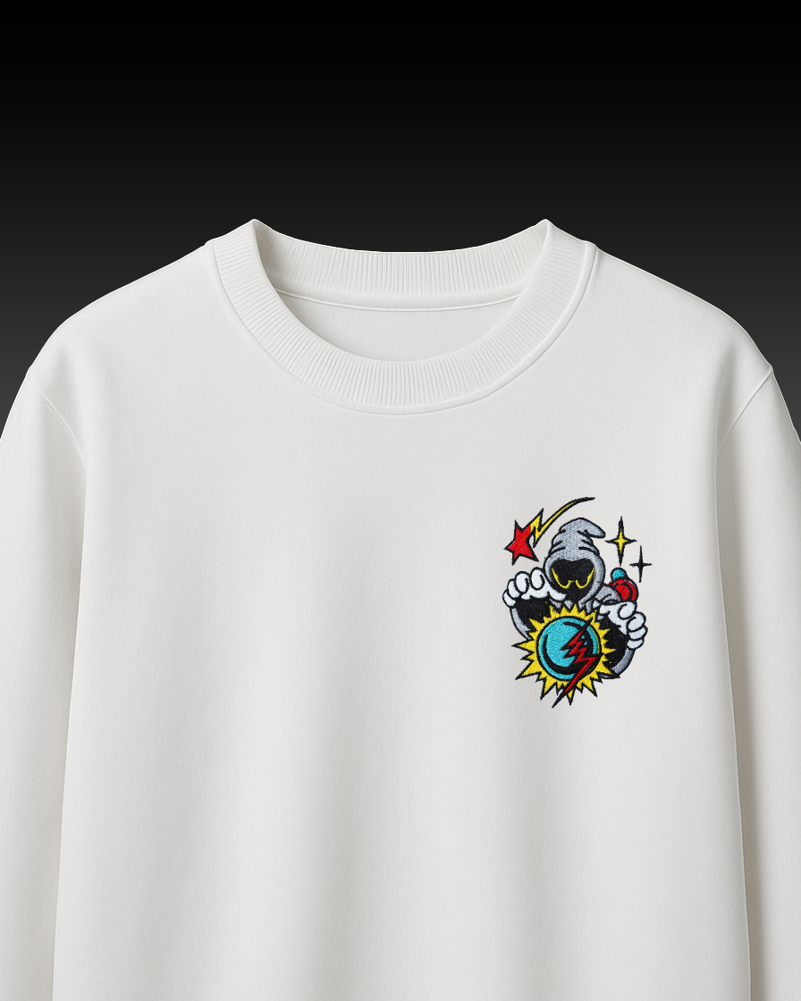 COSMIC BLAST EMBROIDERY OVERSIZED T-SHIRT