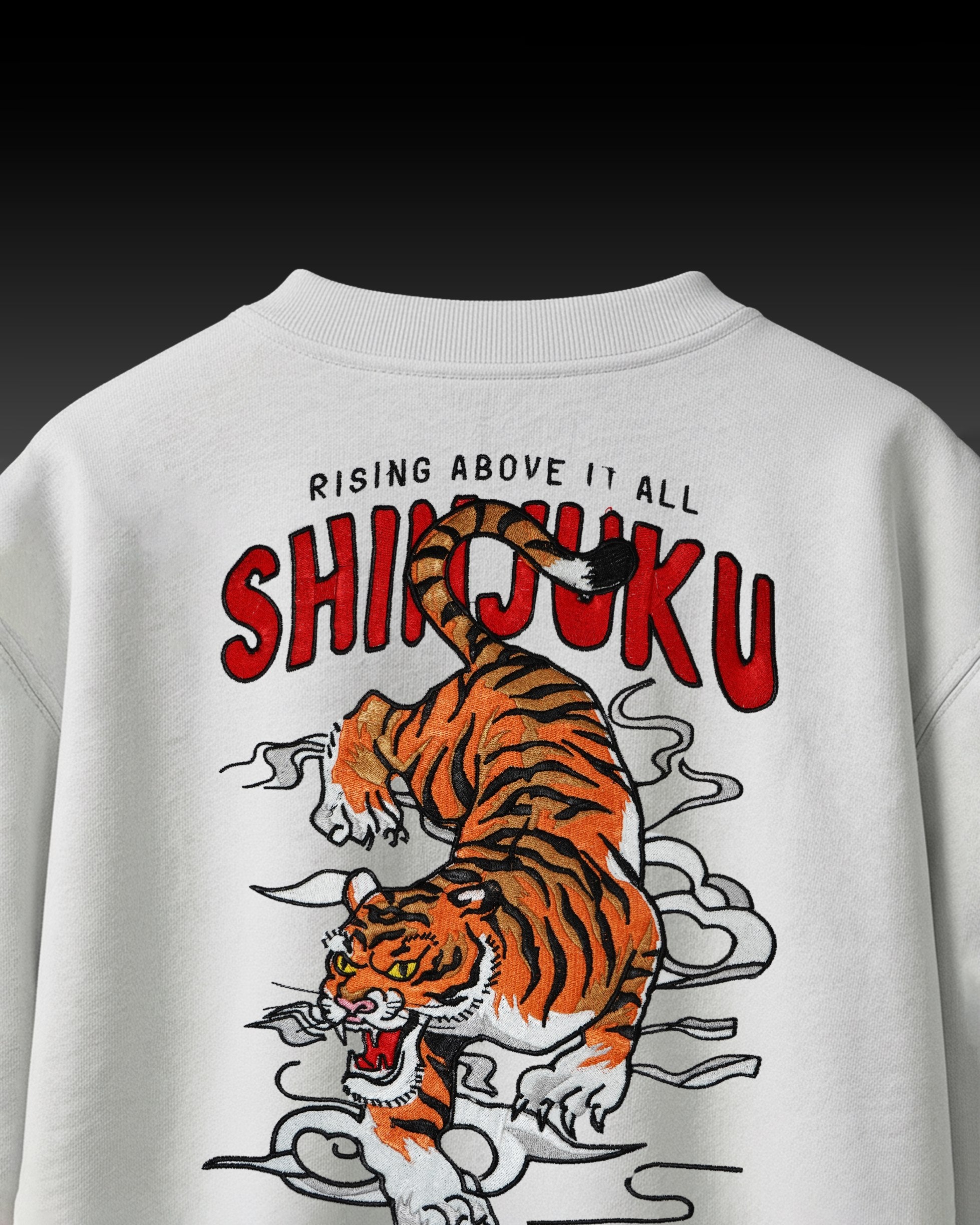 ASIAN TIGER EMBROIDERED OVERSIZED T-SHIRT