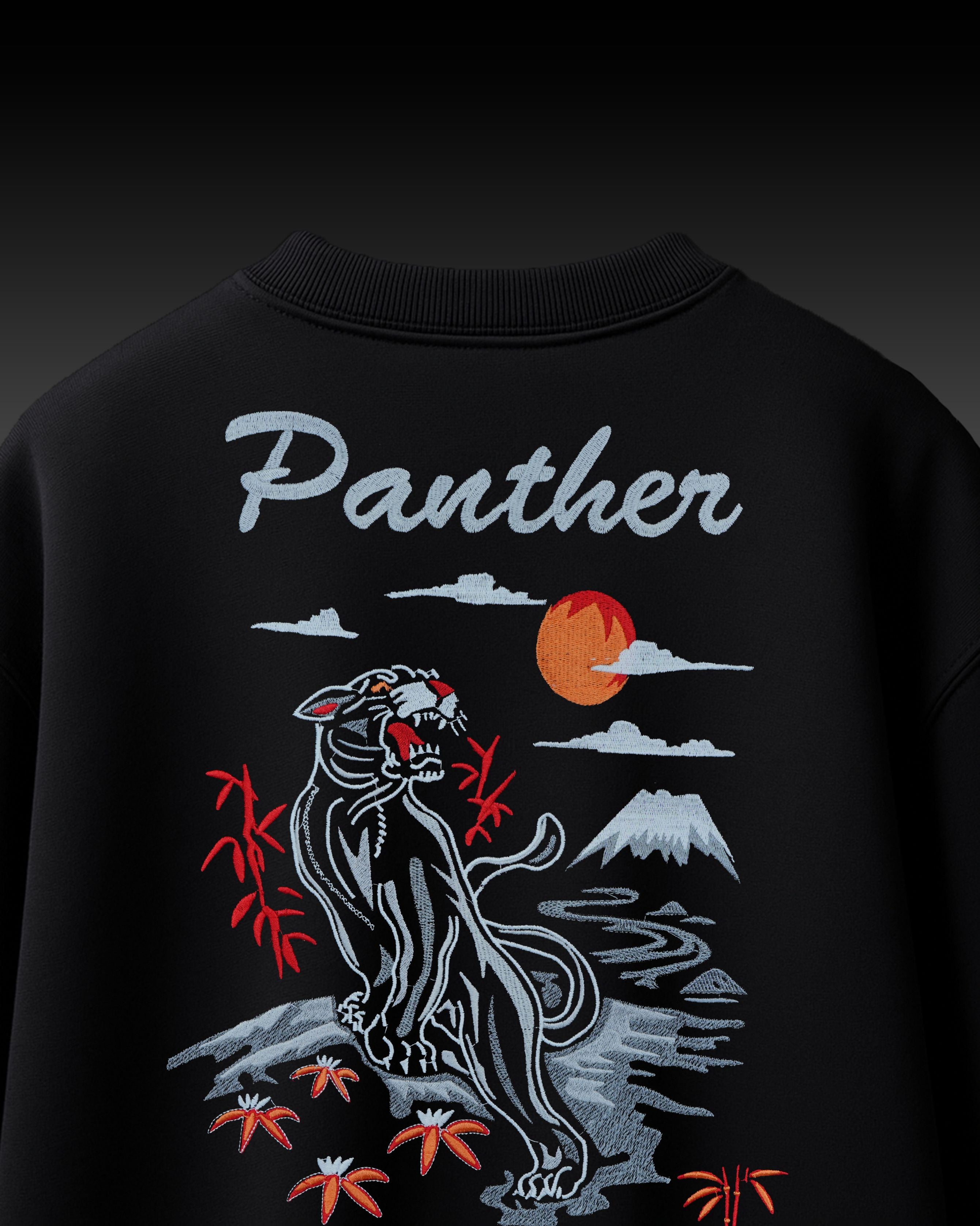 OBLIVION PANTHER EMBROIDERY OVERSIZE T-SHIRT