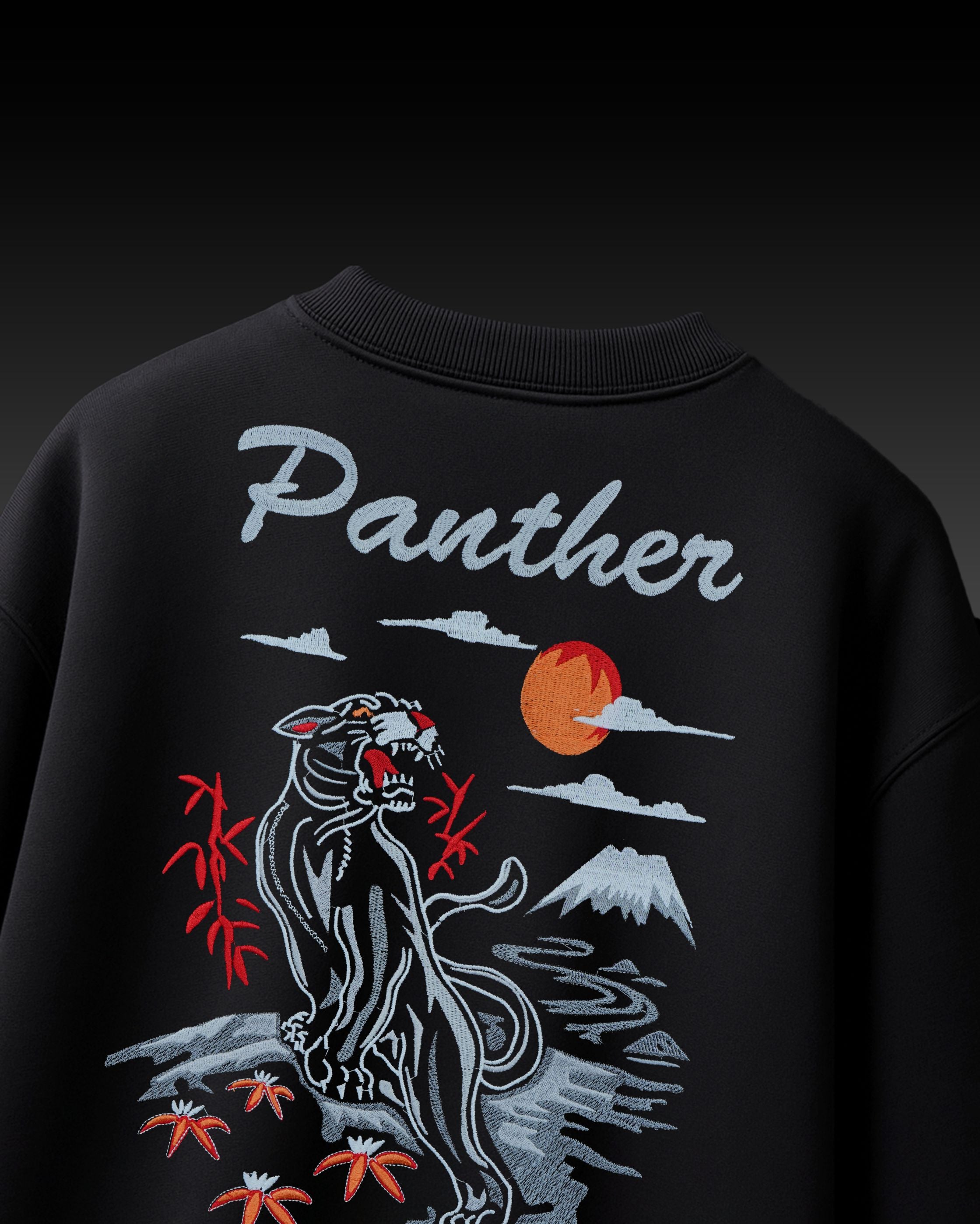 OBLIVION PANTHER EMBROIDERY OVERSIZE T-SHIRT