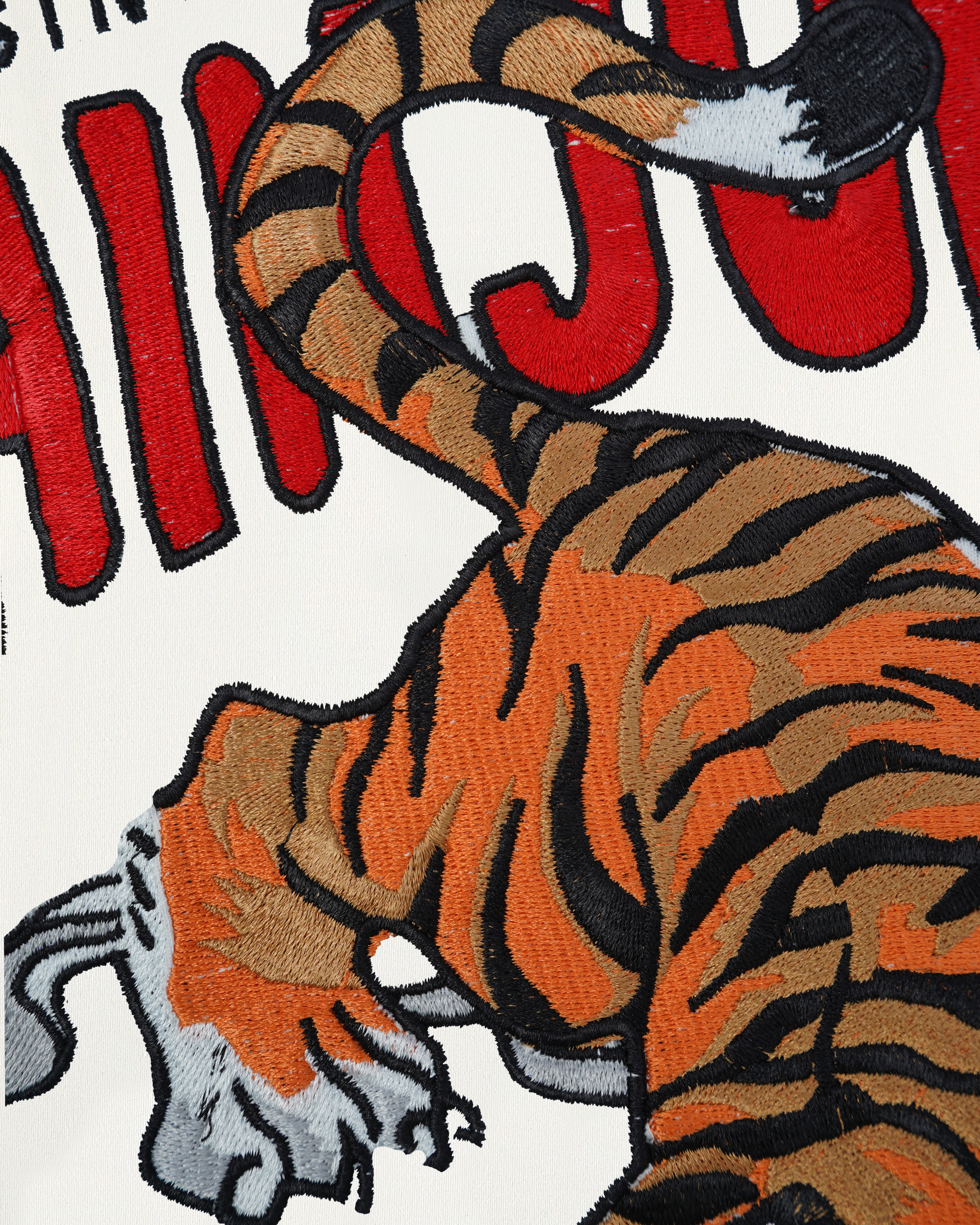 ASIAN TIGER EMBROIDERY OVERSIZED T SHIRT