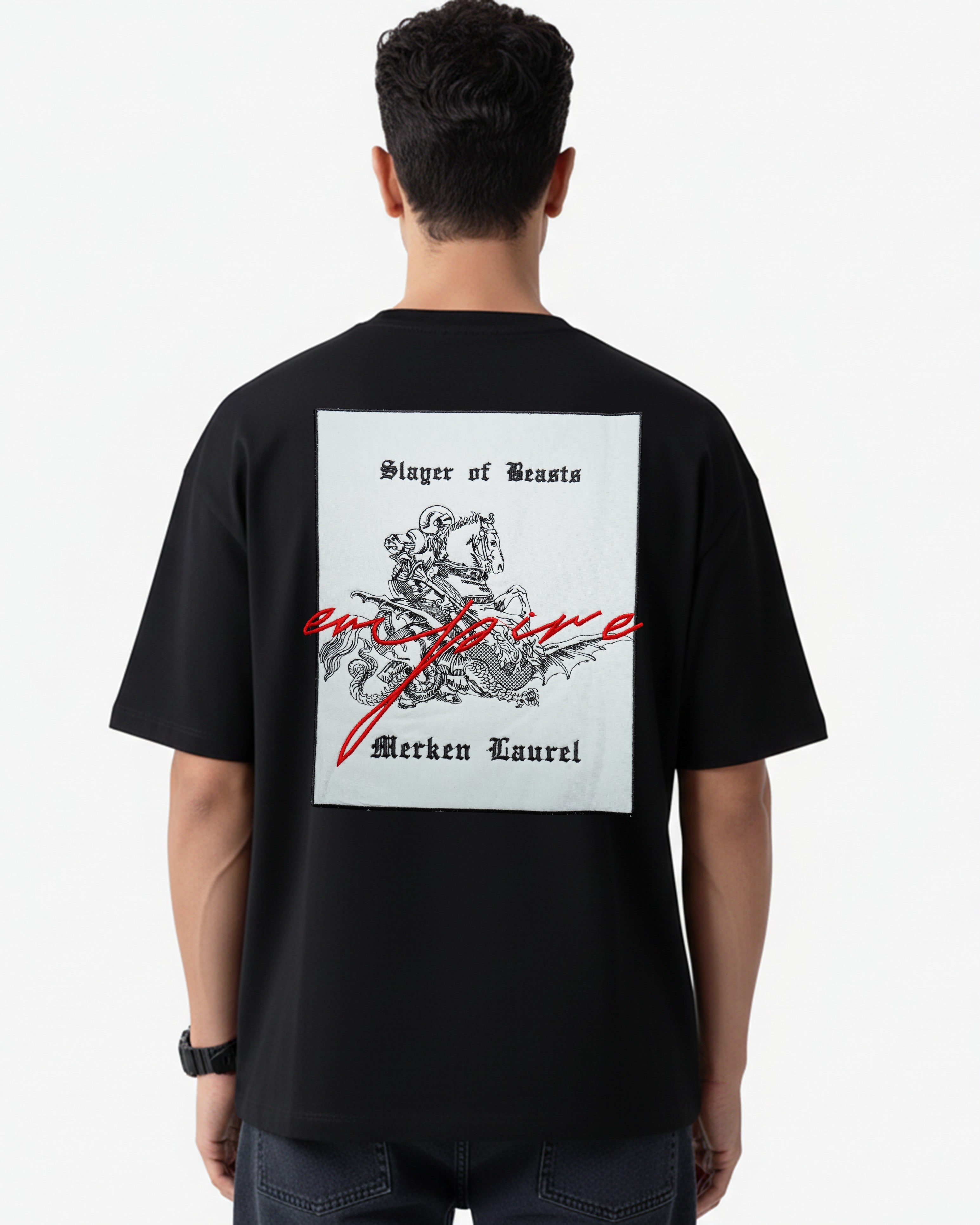 SLAYER APPLIQUE EMBROIDERY OVERSIZED T SHIRT