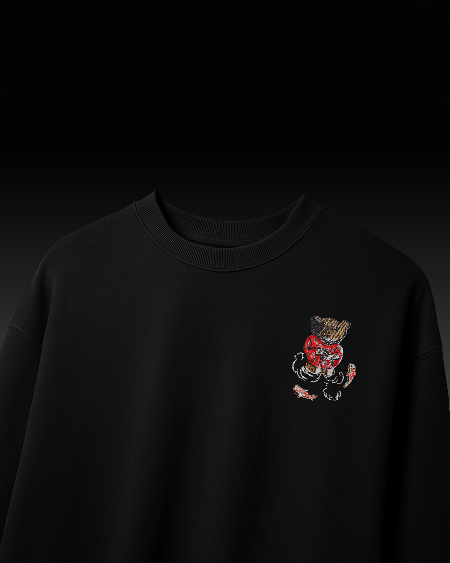 KOI FISH EMBROIDERY OVERSIZED T SHIRT