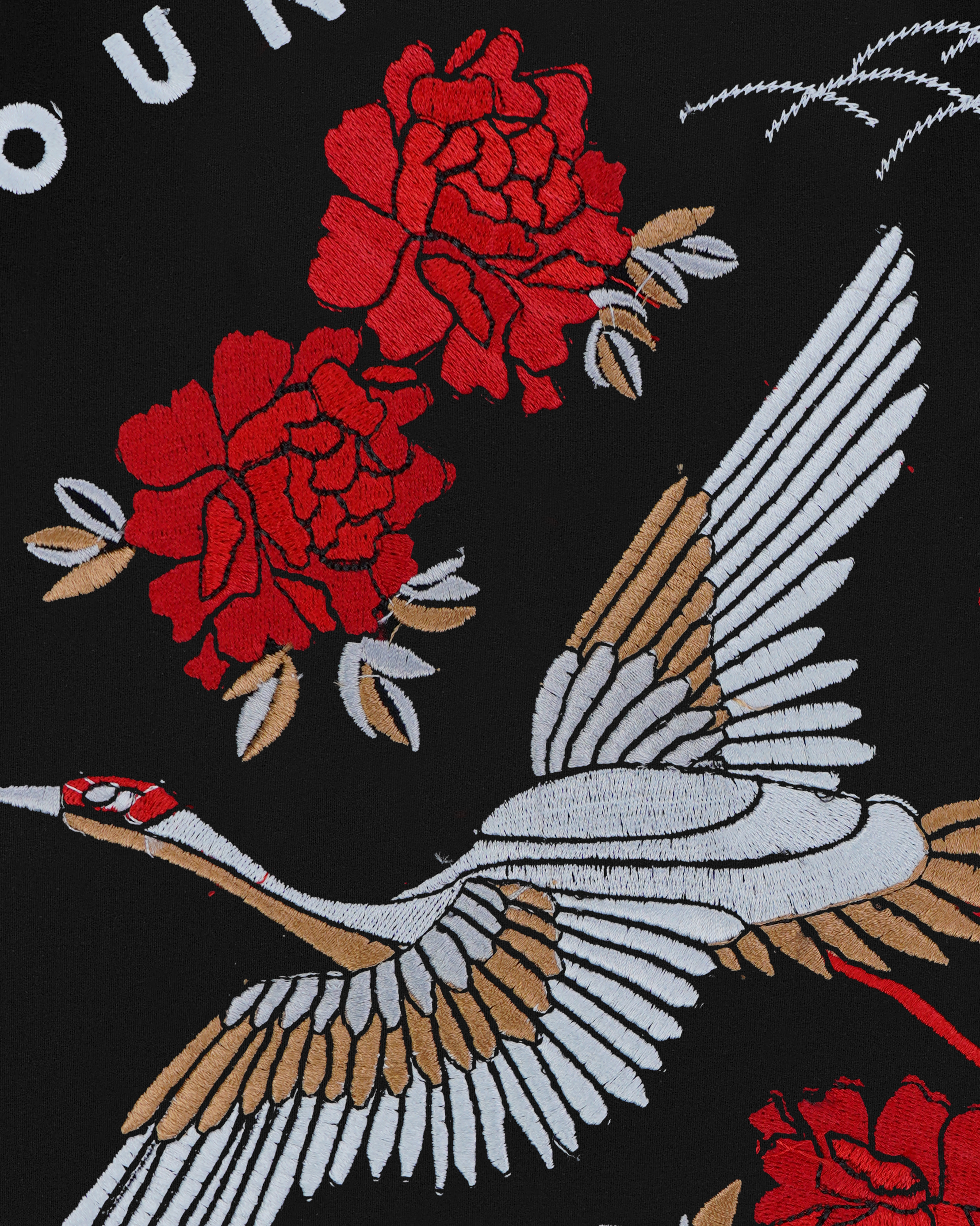 TOKYO SWAN EMBROIDERY OVERSIZED T SHIRT