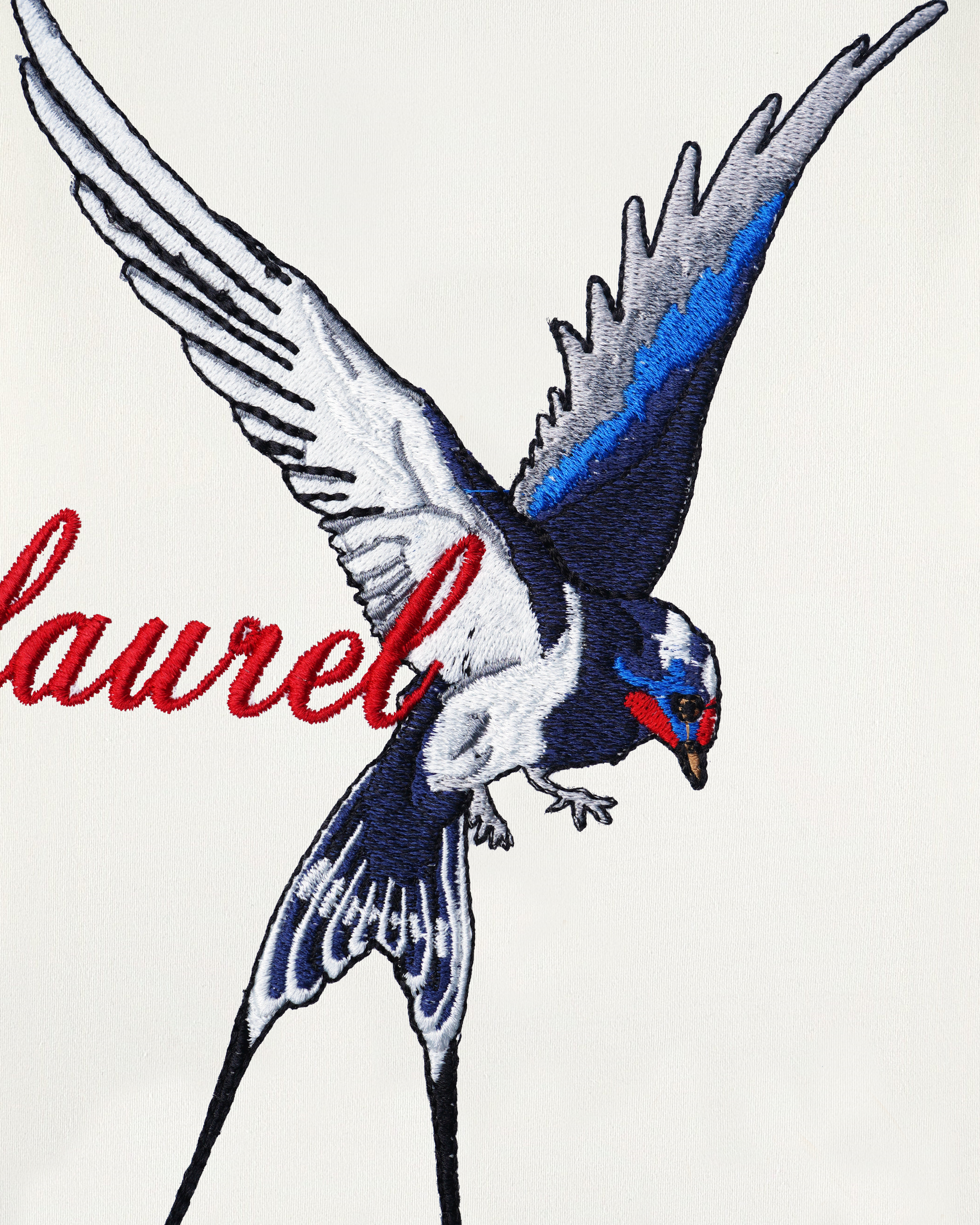 LAUREL BIRD EMBROIDERY OVERSIZED T SHIRT