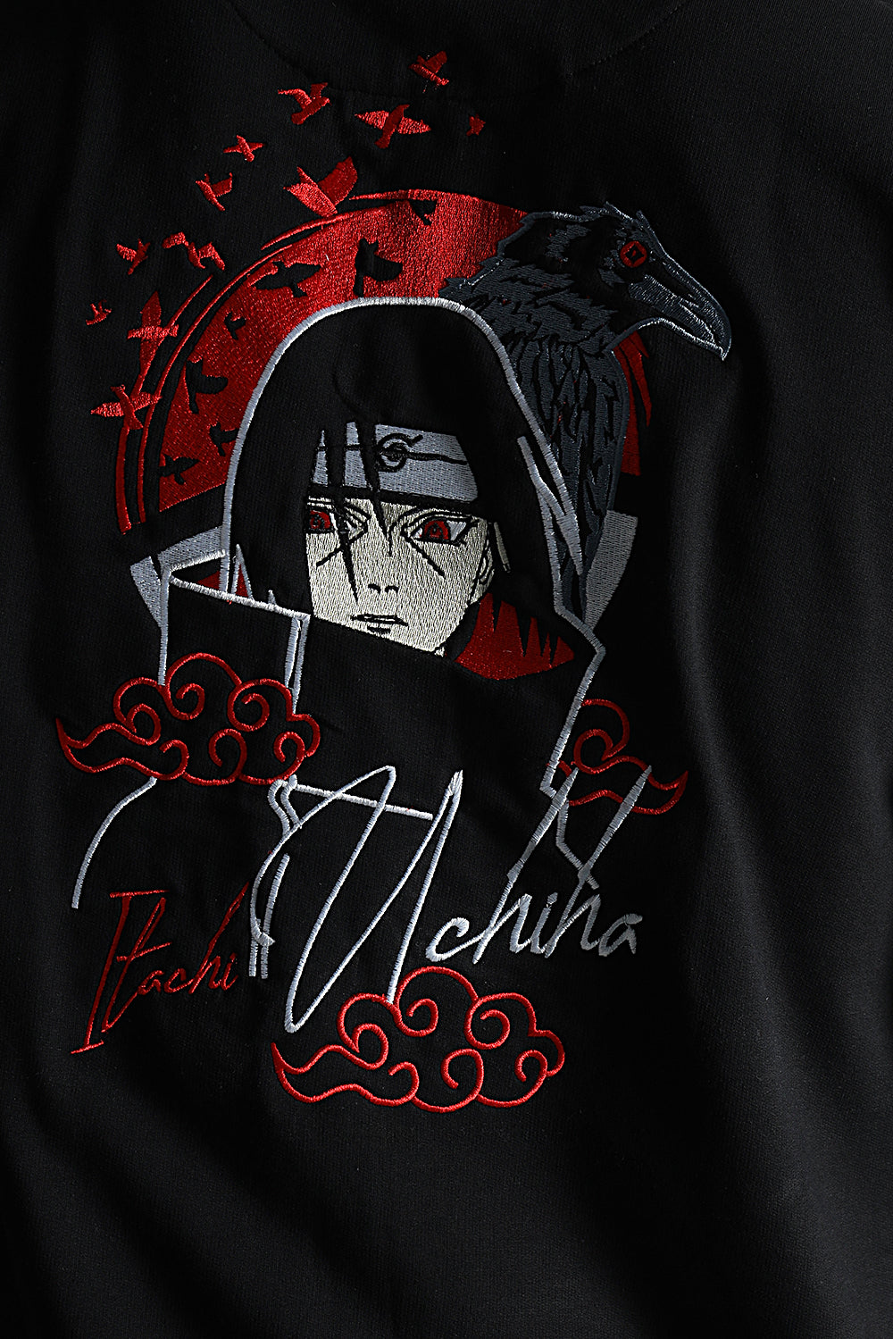 ITACHI UCHIHA RELAXED FIT EMBROIDERED T-SHIRT