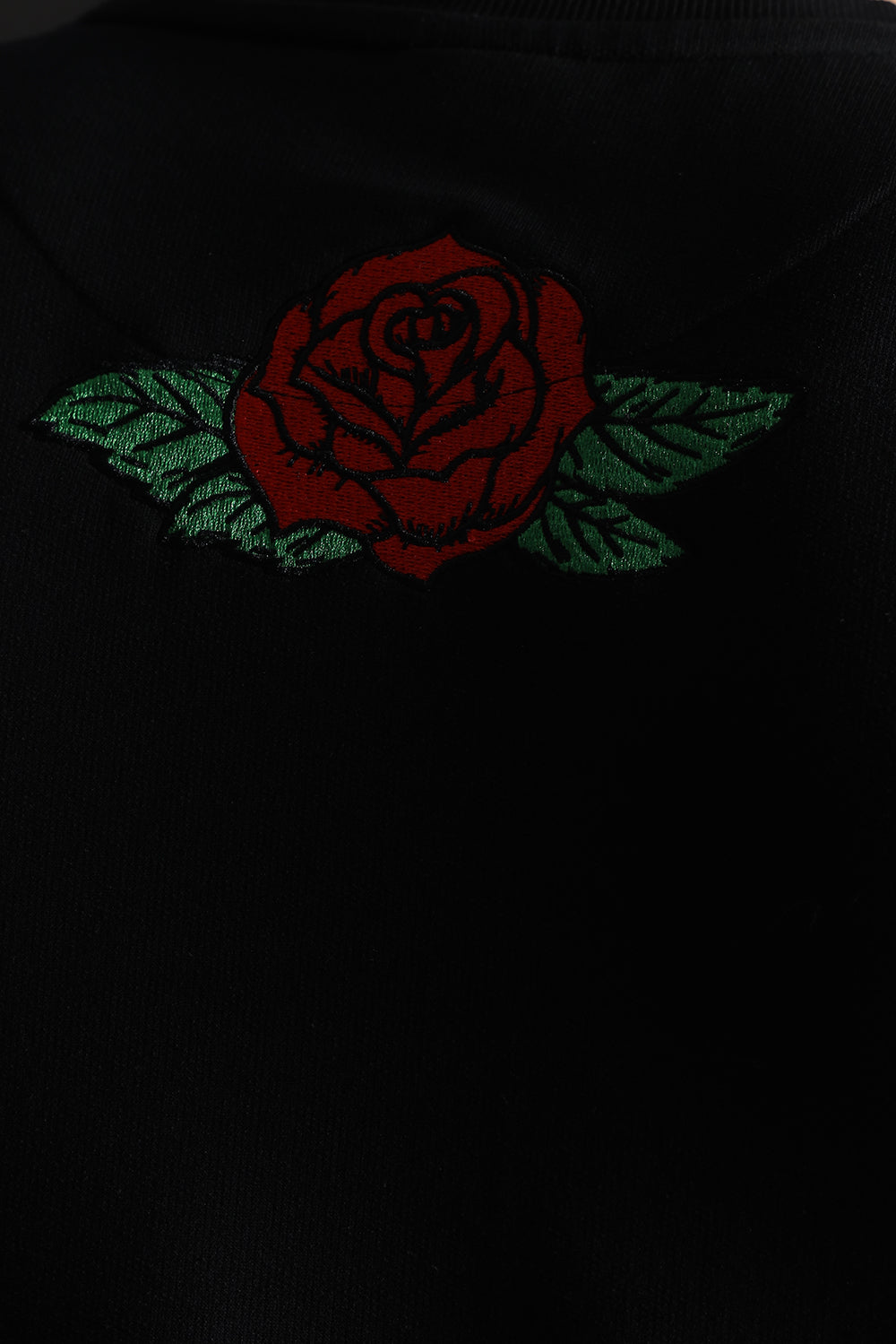 RIBCAGE ROSE RELAXED FIT EMBROIDERED T-SHIRT