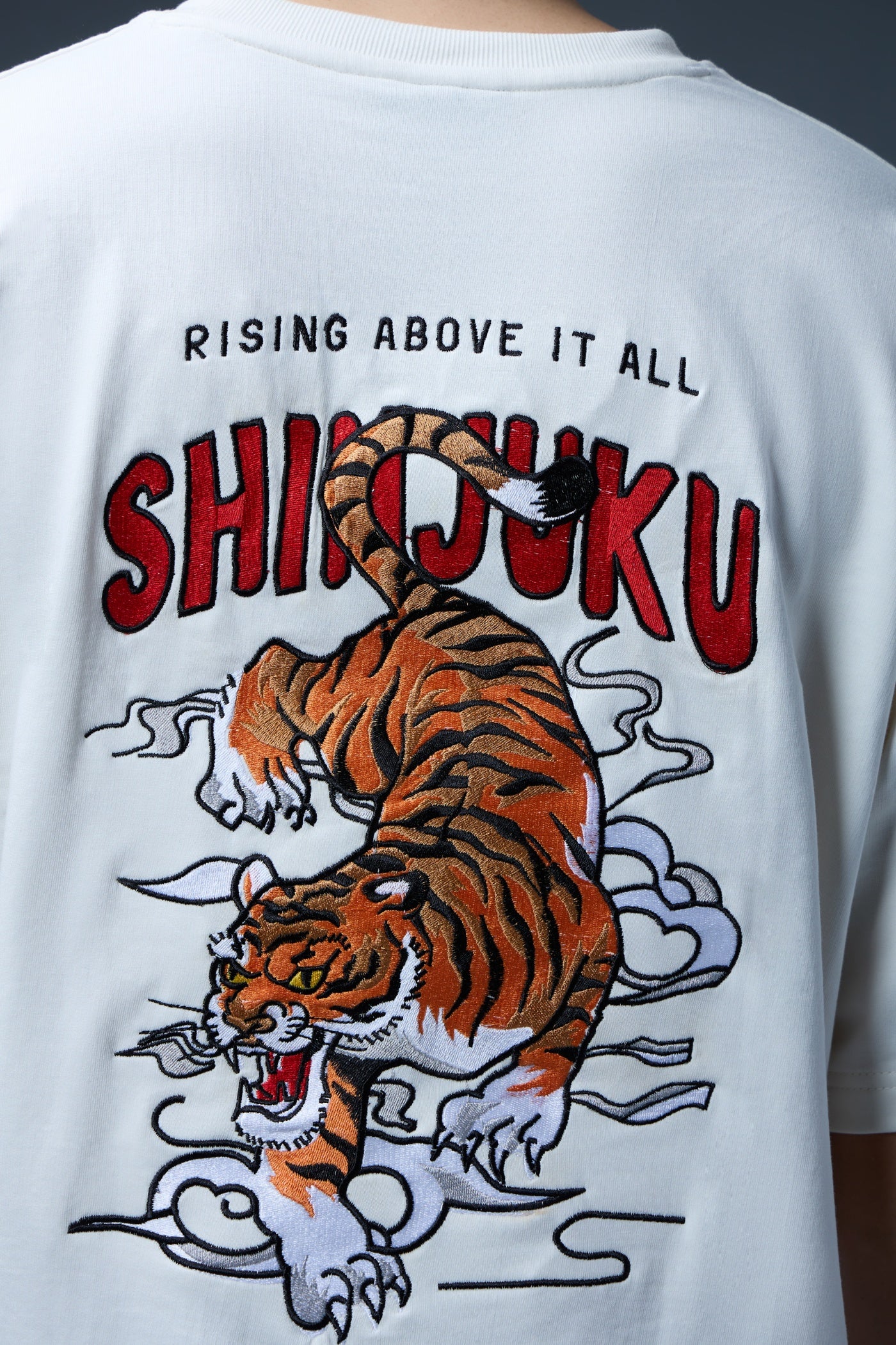 TIGER EMBROIDERED OVERSIZED T-SHIRT