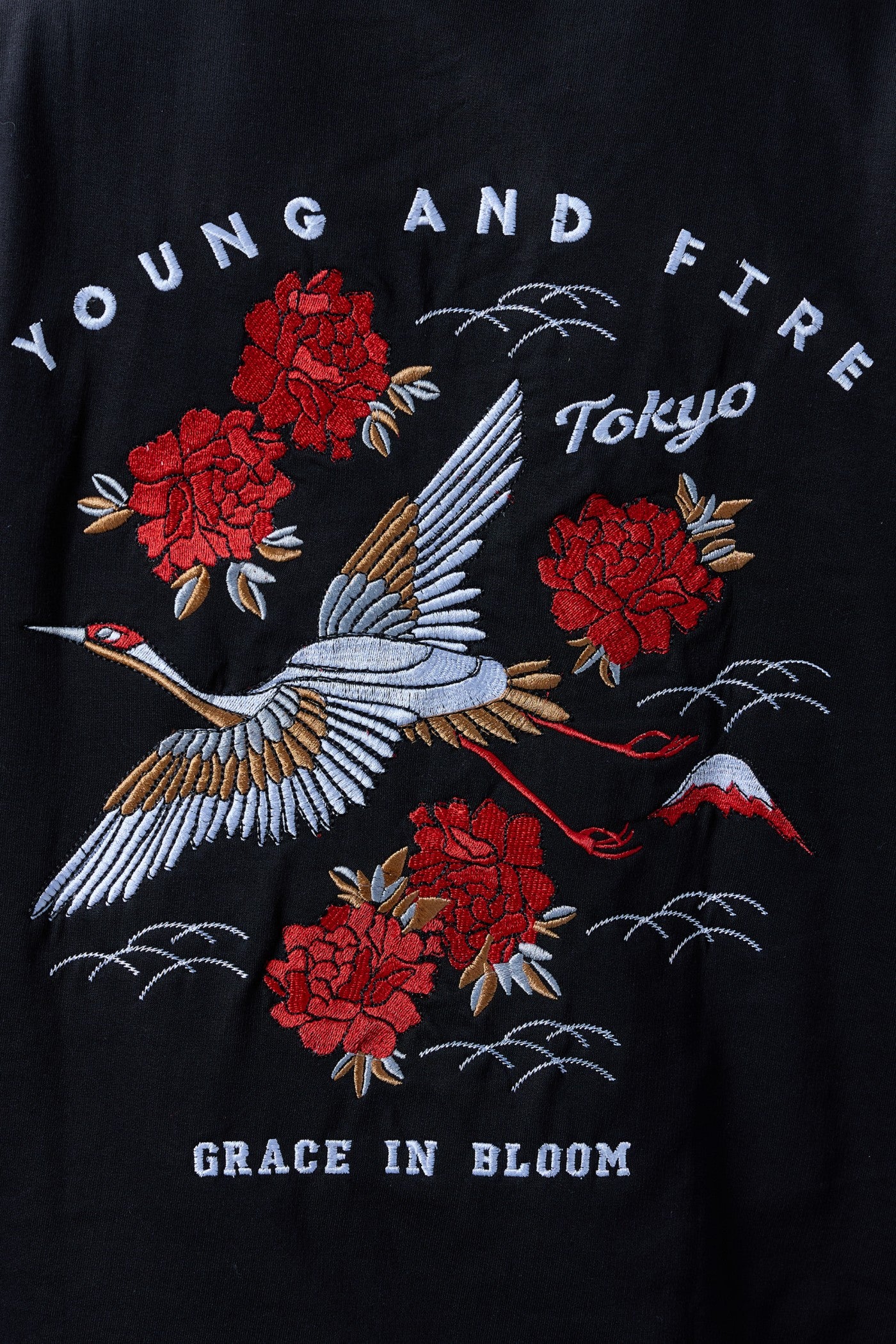 TOKYO SWAN EMBROIDERED OVERSIZED T-SHIRT