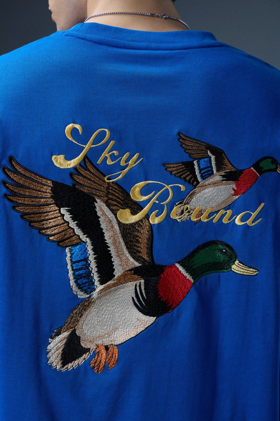 SKY BOUND EMBROIDERED LONG-SLEEVE T-SHIRT