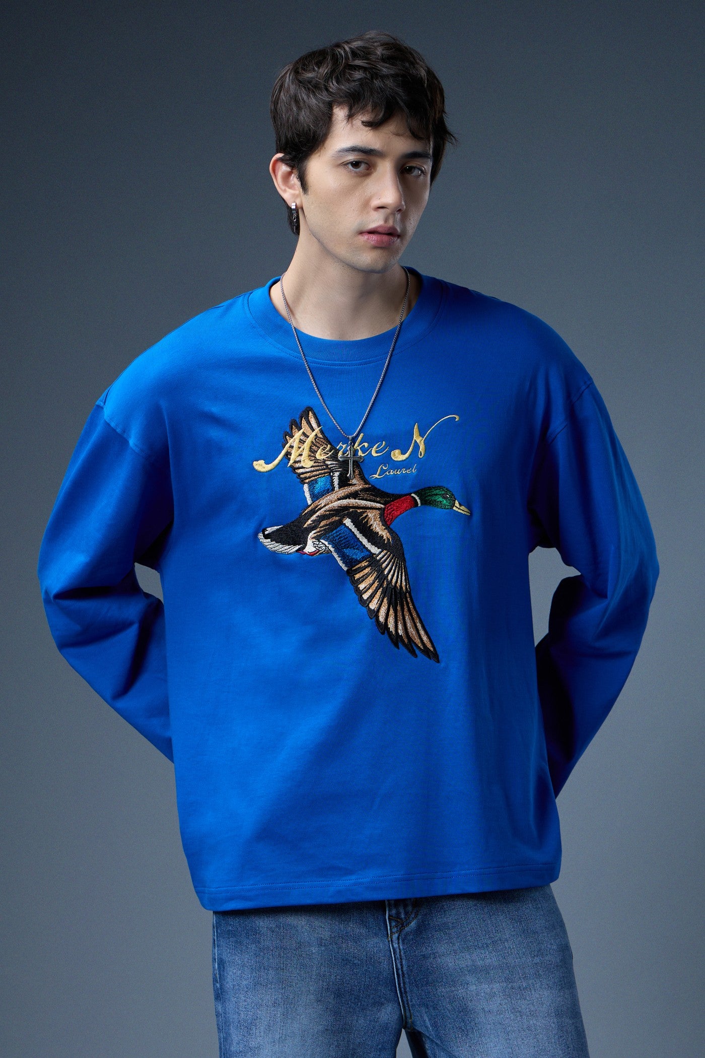 SKY BOUND EMBROIDERED LONG-SLEEVE T-SHIRT