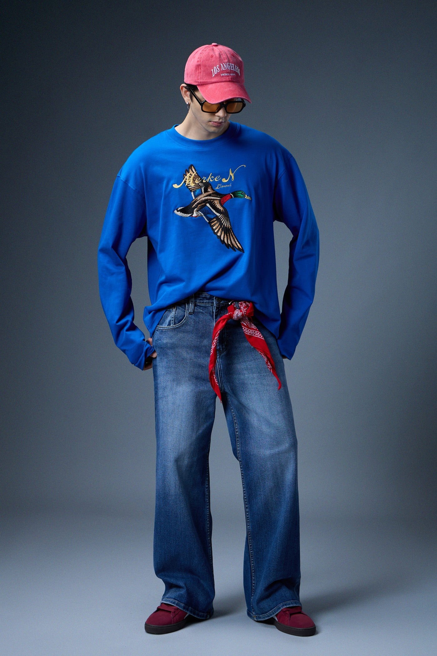 SKY BOUND EMBROIDERED LONG-SLEEVE T-SHIRT