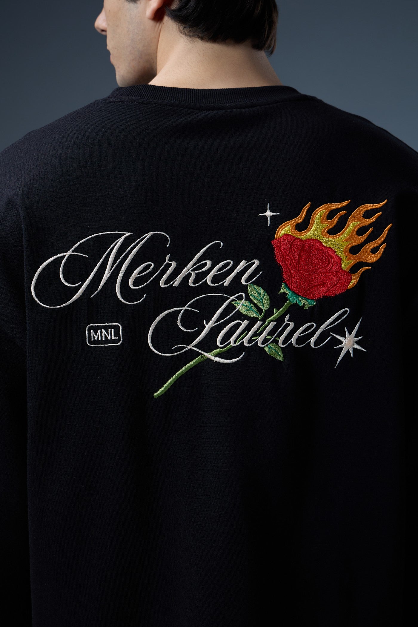 BLACKROSE EMBROIDERED LONG-SLEEVE T-SHIRT