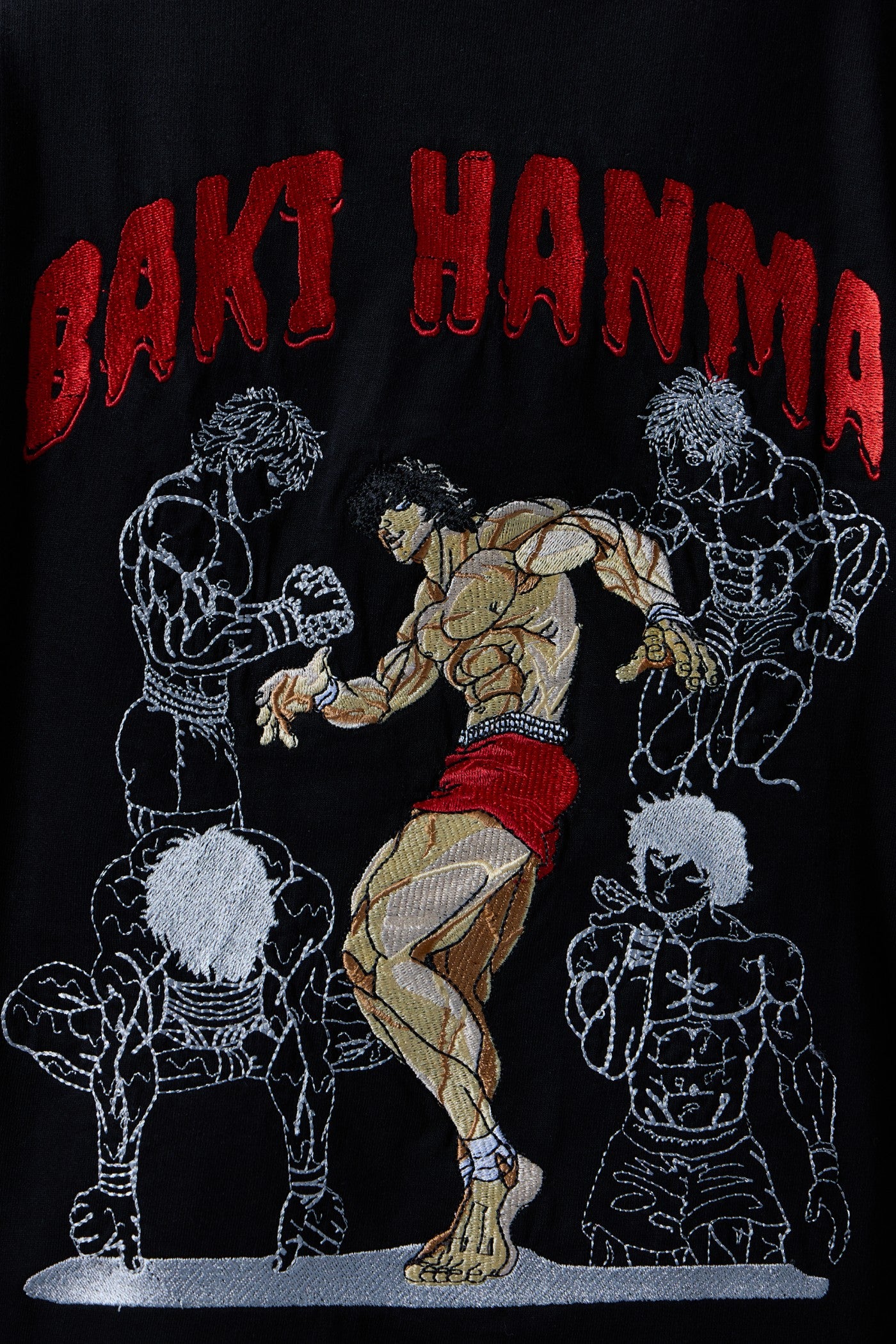 BAKI HANMA EMBROIDERED OVERSIZED T-SHIRT