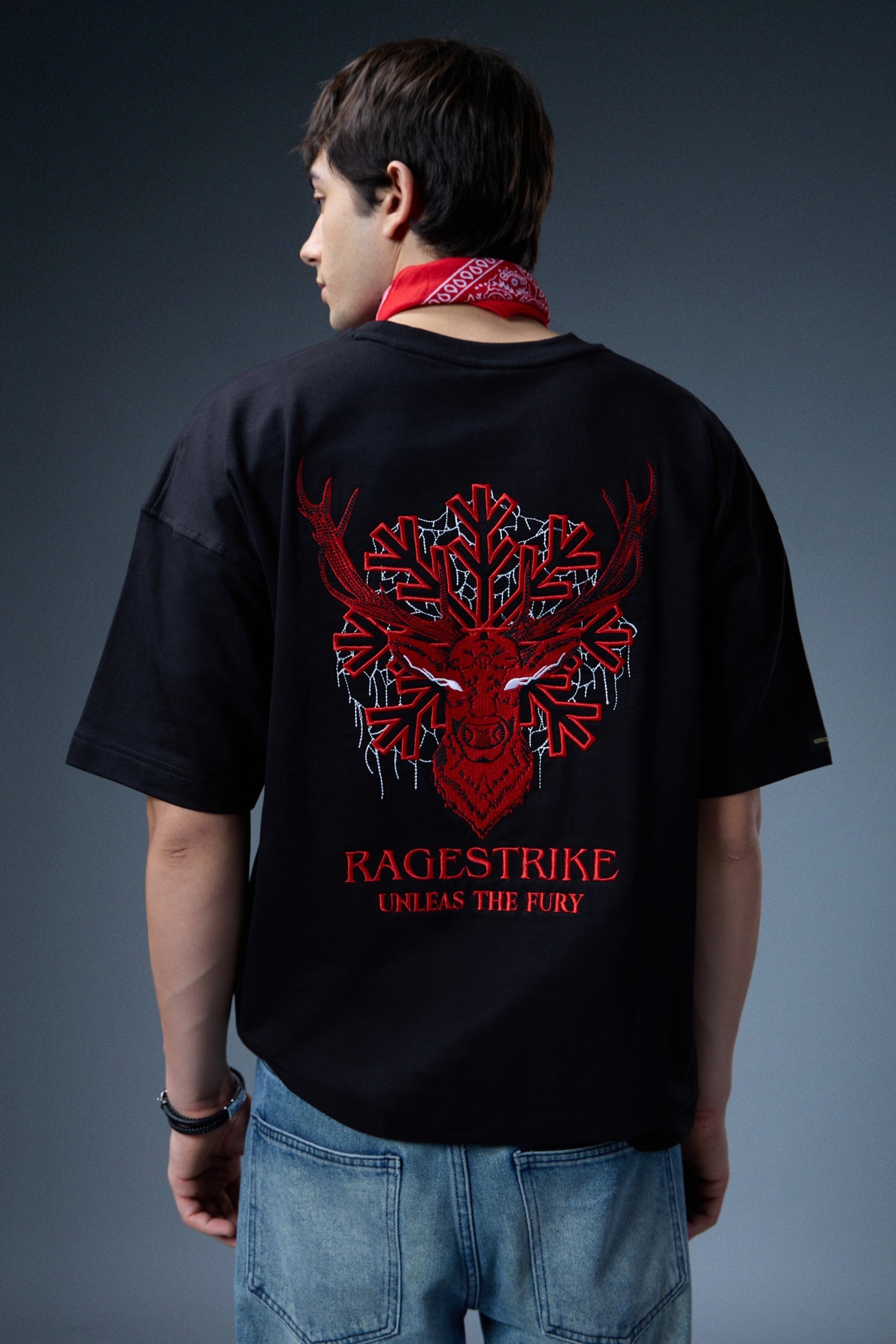 RAGESTRIKE EMBROIDERED OVERSIZED T-SHIRT