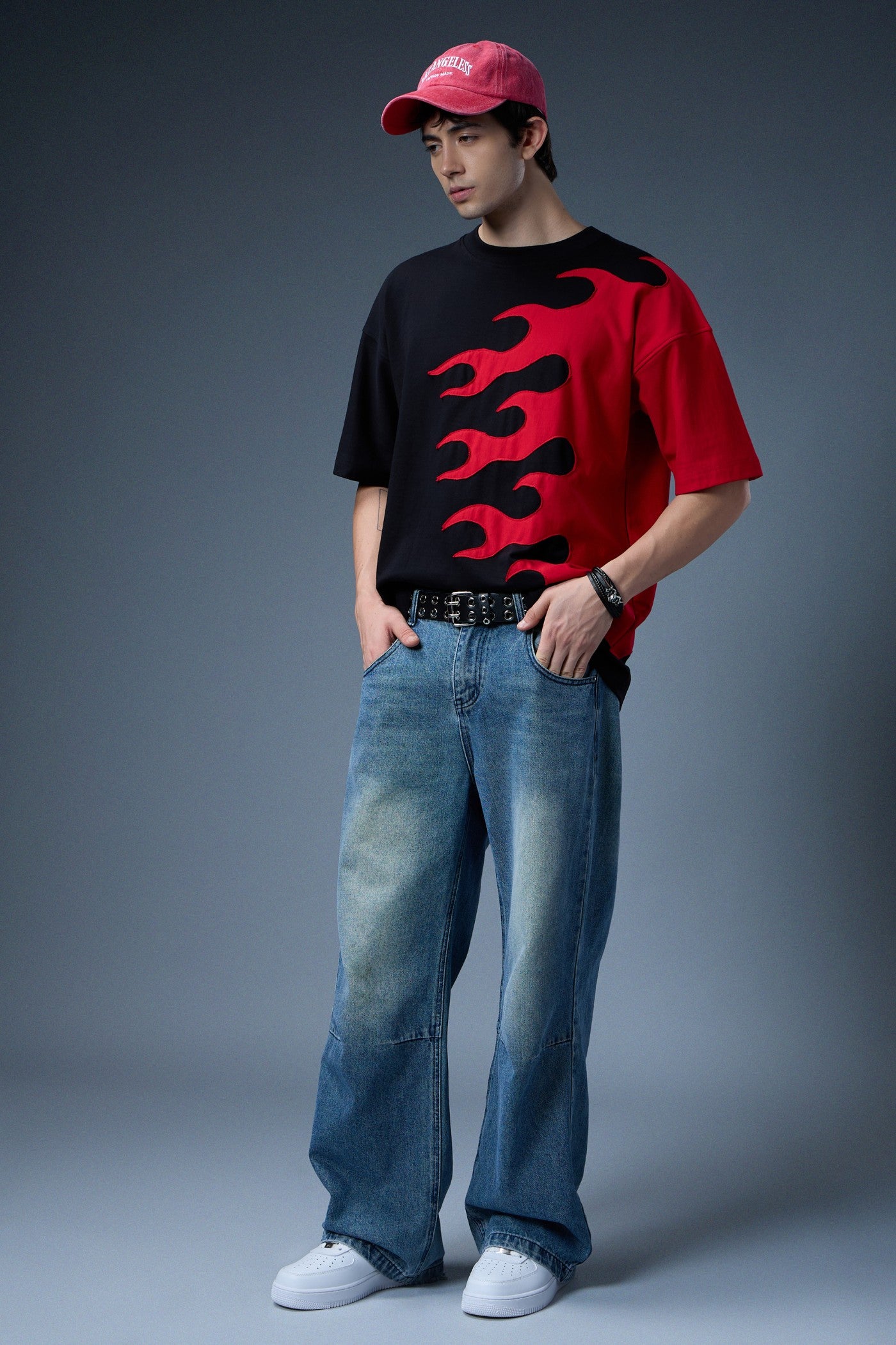 FLAME COLORBLOCK OVERSIZED T-SHIRT