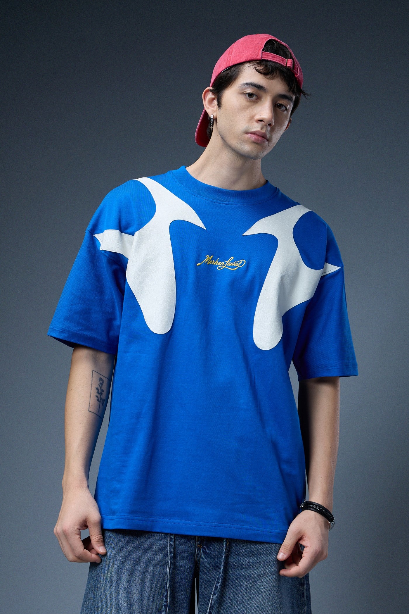 SKYFALL BOLT LEATHER PATCH OVERSIZED T-SHIRT