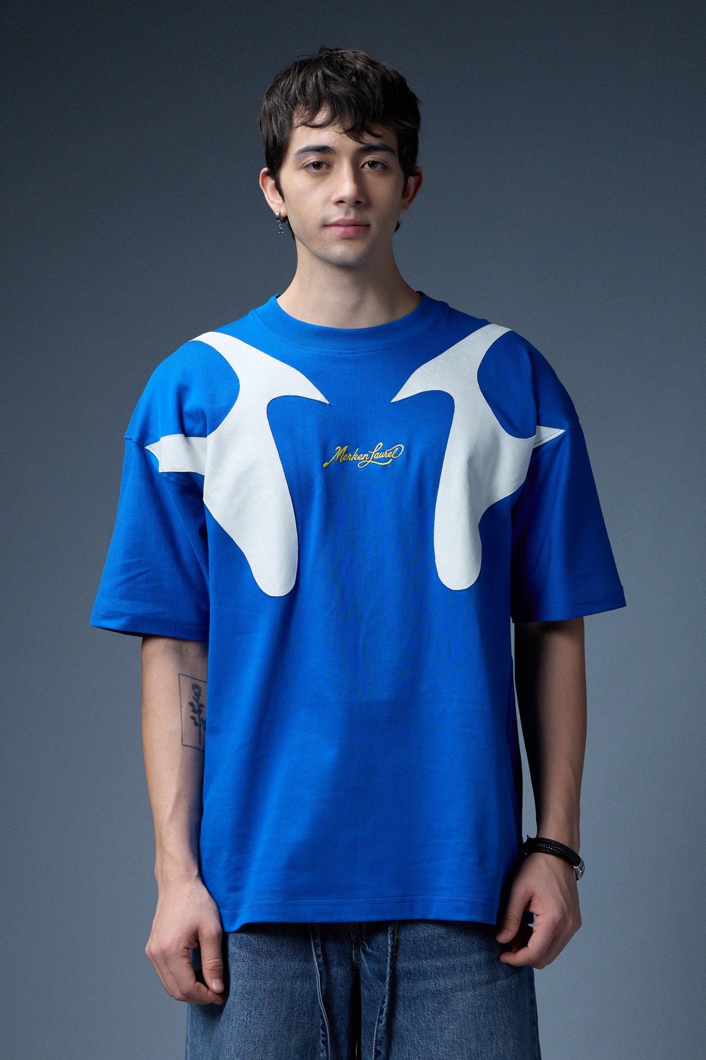 SKYFALL BOLT LEATHER PATCH OVERSIZED T-SHIRT