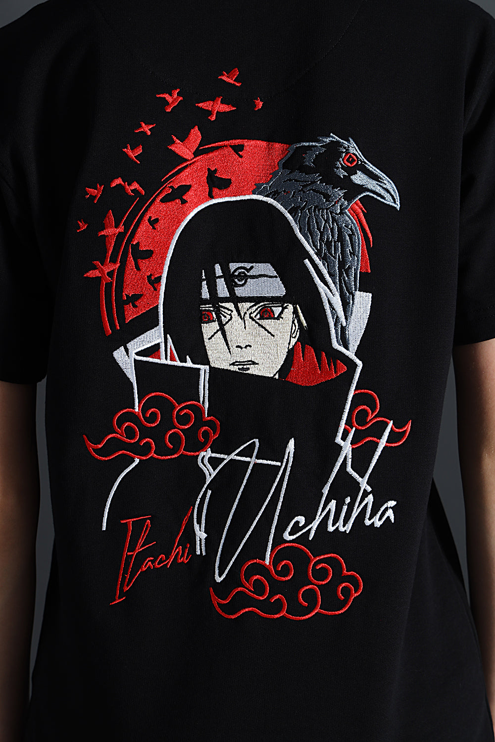 ITACHI UCHIHA WOMENS RELAXED FIT EMBRIODERED T-SHIRT