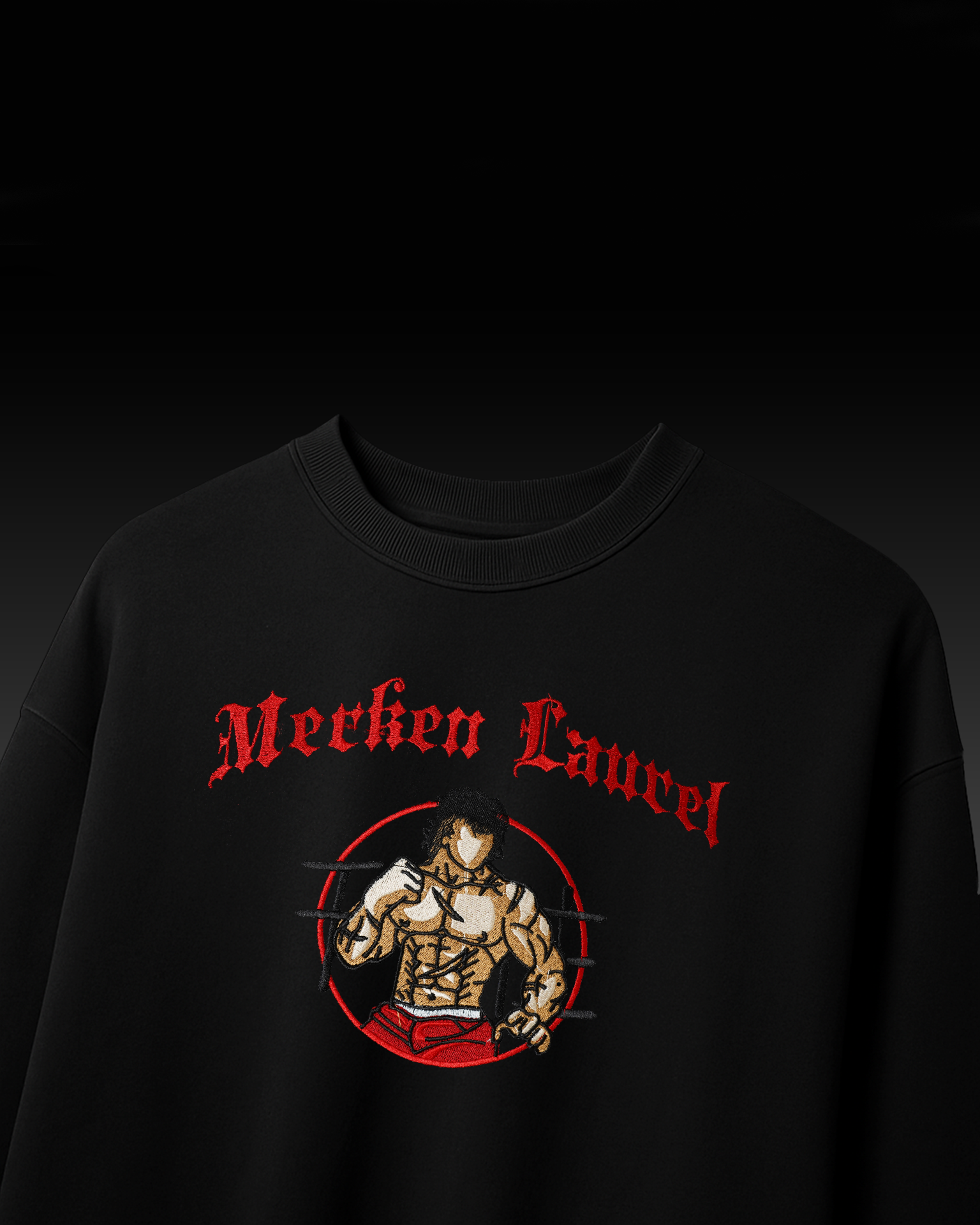 BAKI HANMA EMRBOIDERY OVERSIZED T SHIRT