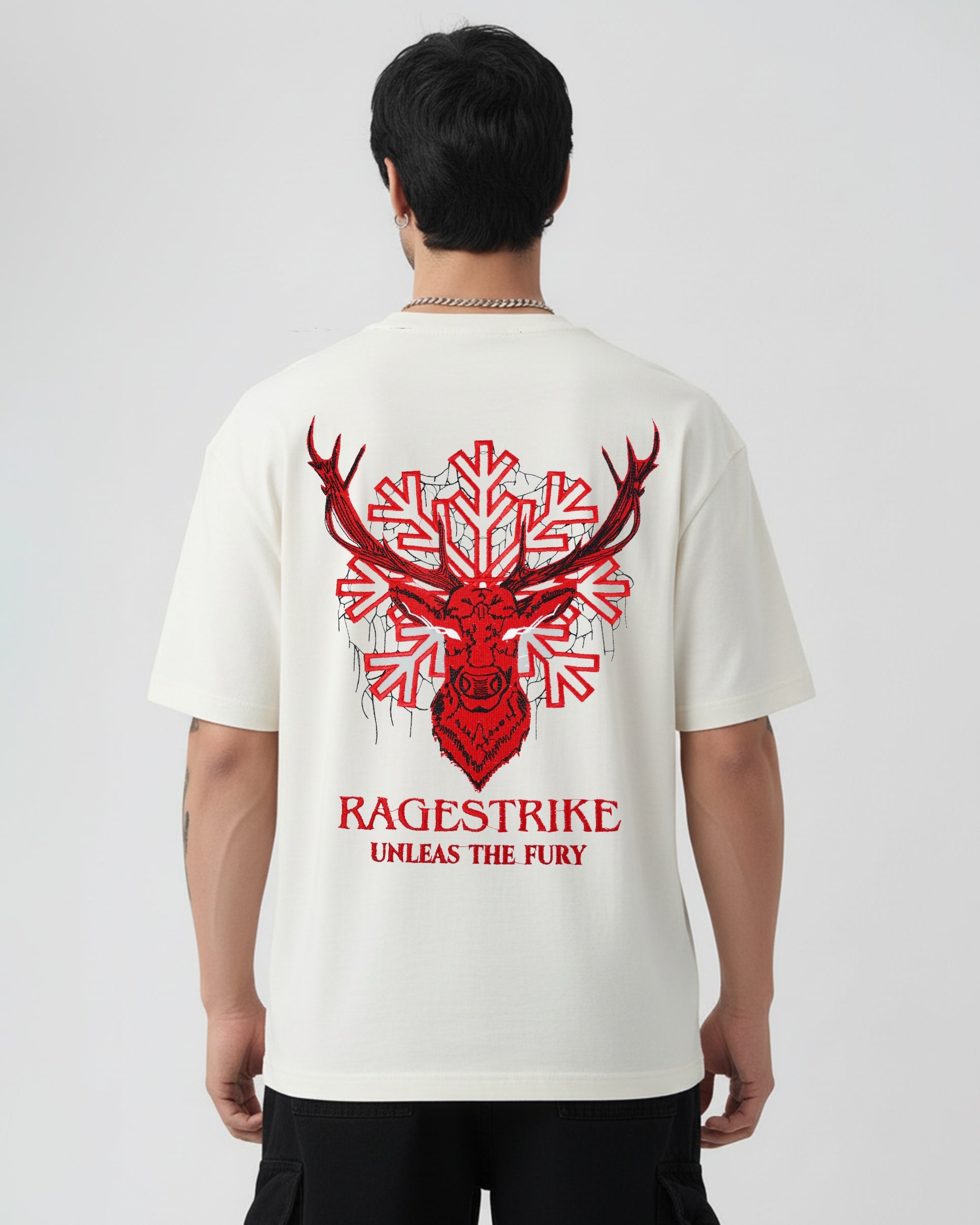 RAGESTRIKE EMBROIDERED OVERSIZED T-SHIRT