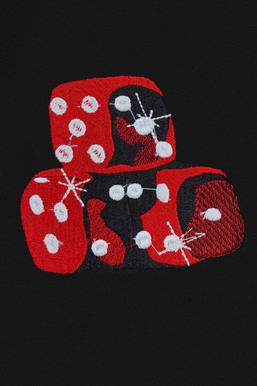 DICE APPLIQUE EMBROIDERY T SHIRT