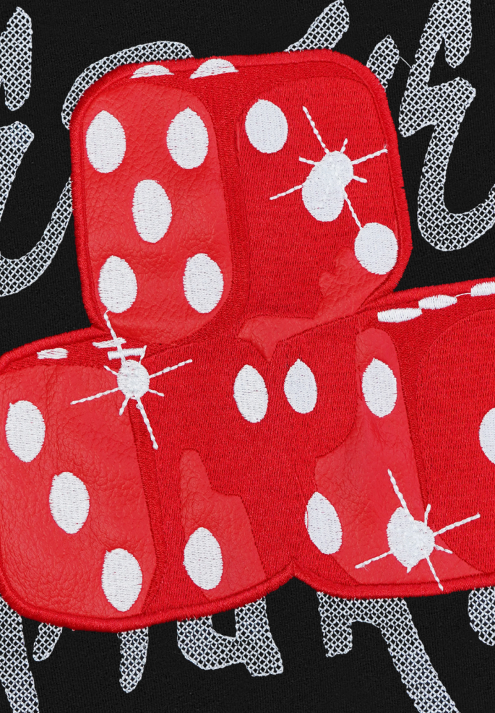 DICE APPLIQUE EMBROIDERY T SHIRT