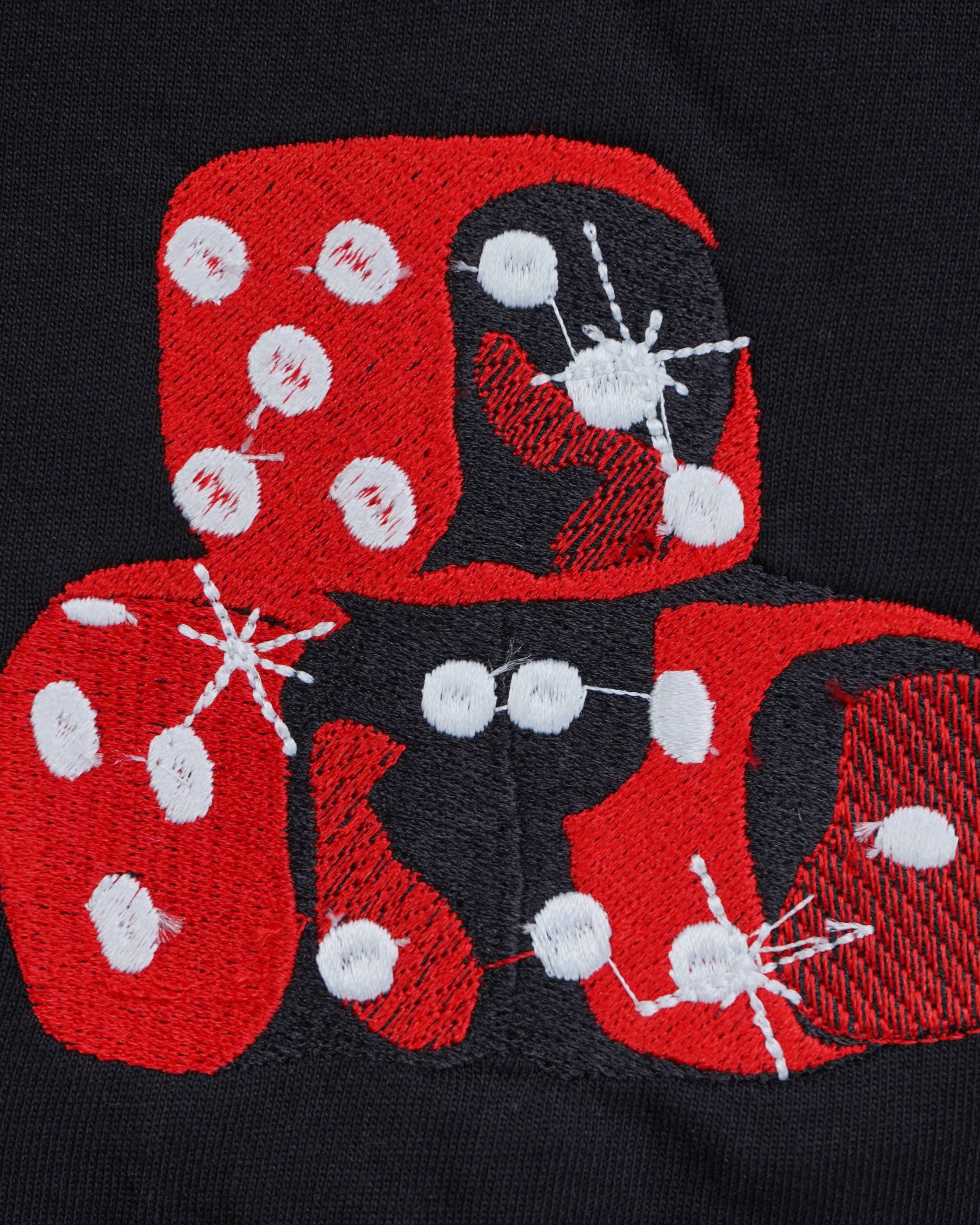 DICE APPLIQUE EMBROIDERY OVERSIZED T SHIRT