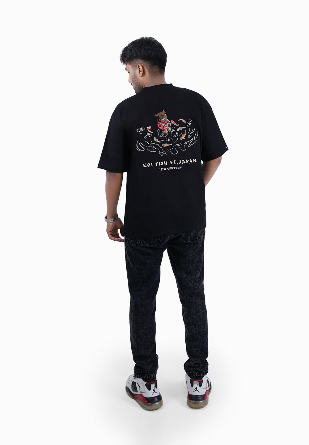 KOI FISH EMBROIDERY T SHIRT