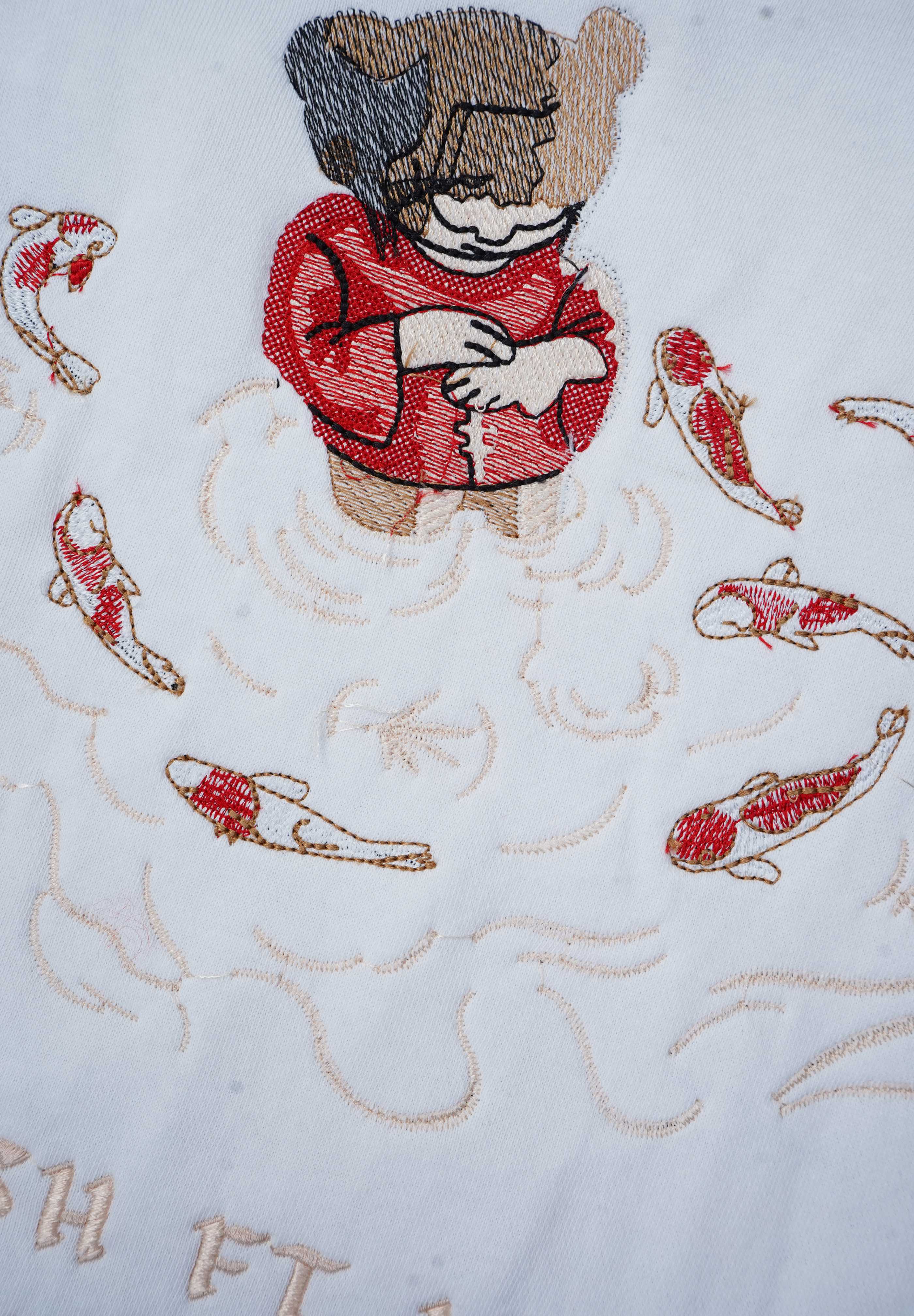 KOI FISH EMBROIDERY T SHIRT