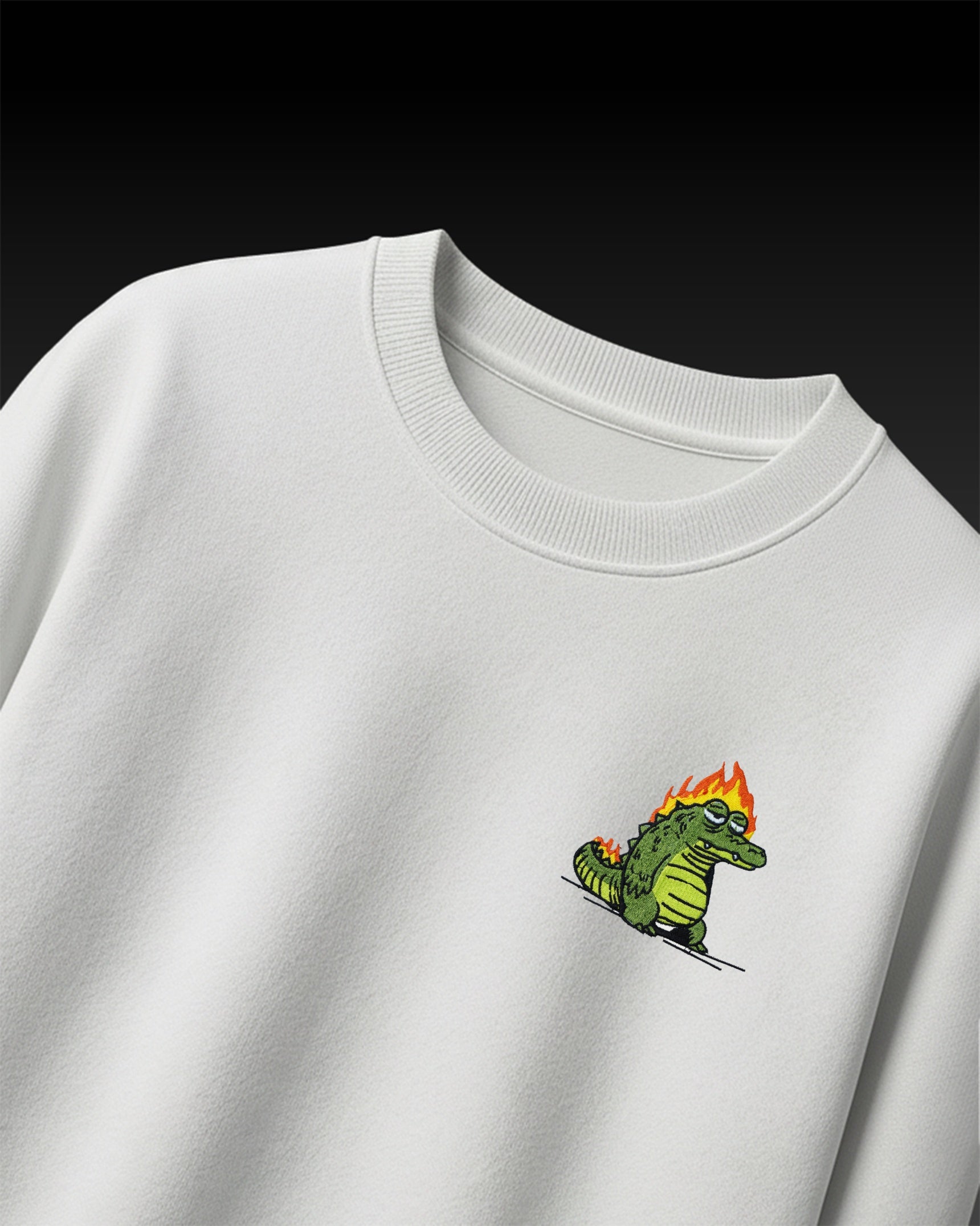 FLAME GATOR EMBROIDERED OVERSIZED T-SHIRT