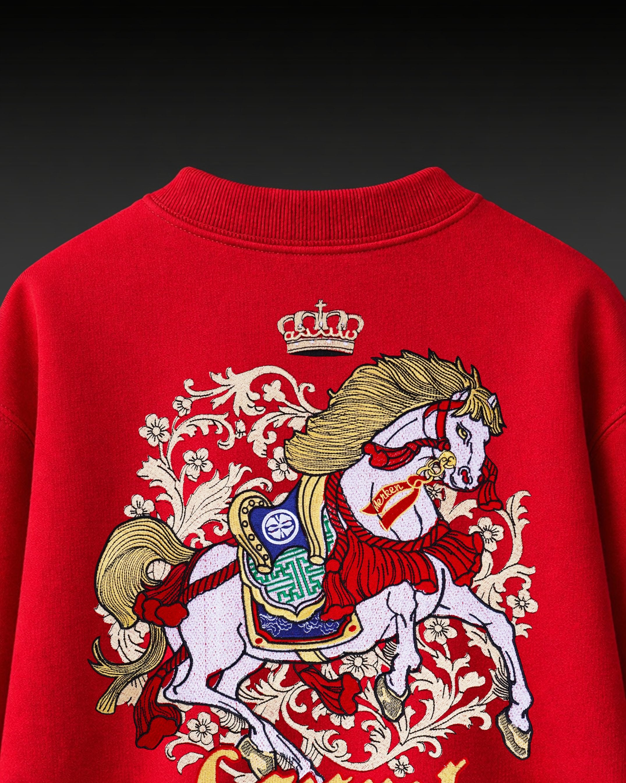 ROYAL HORSE EMBROIDERED OVERSIZED T-SHIRT