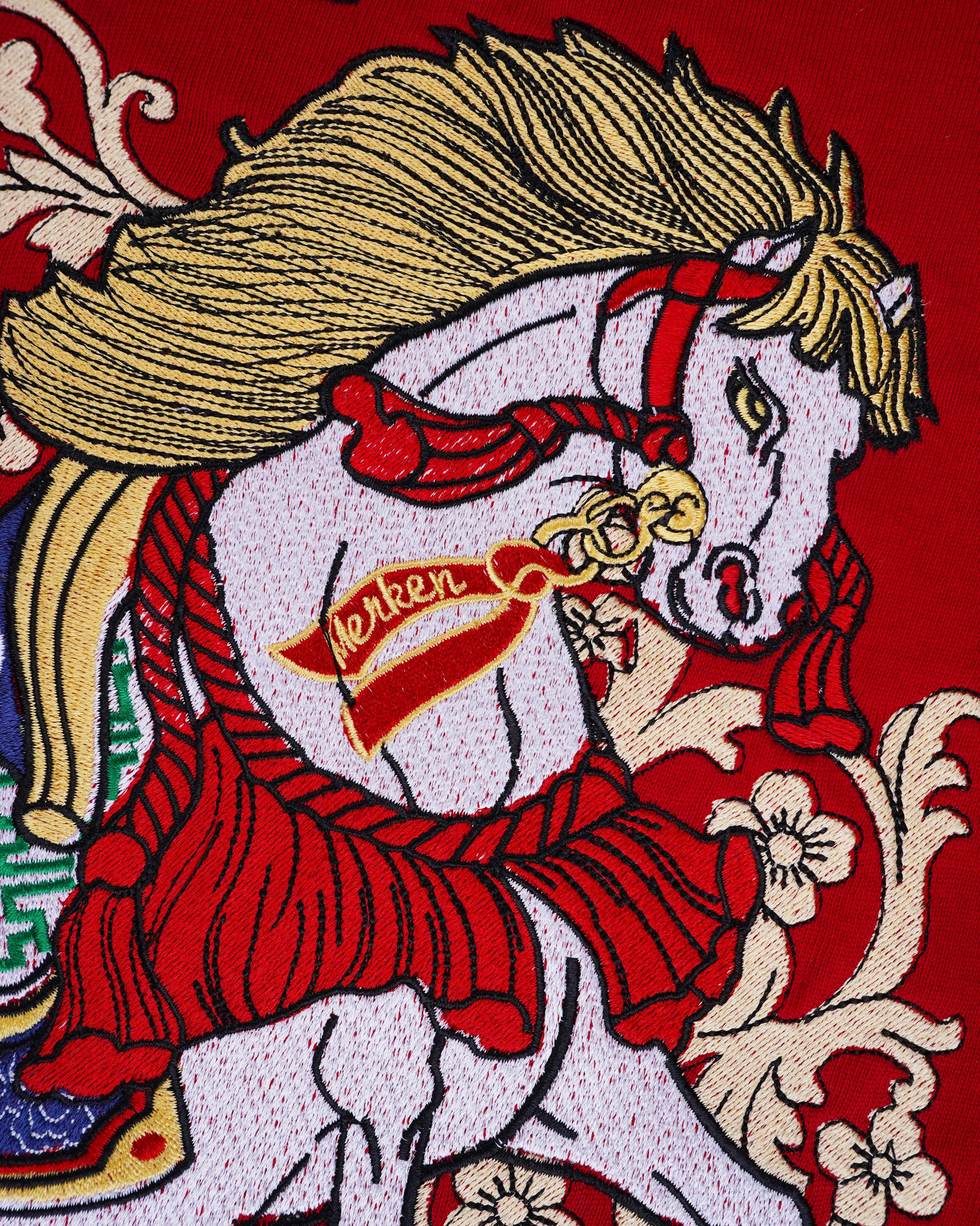 ROYAL HORSE EMBROIDERED OVERSIZED T-SHIRT